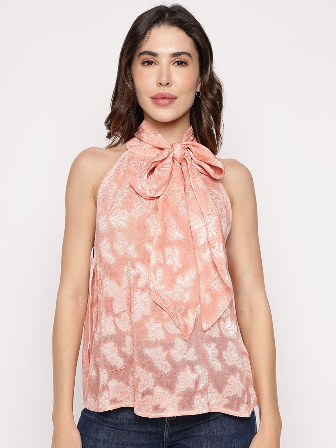 

GUESS Floral Halter Neck Top, Pink