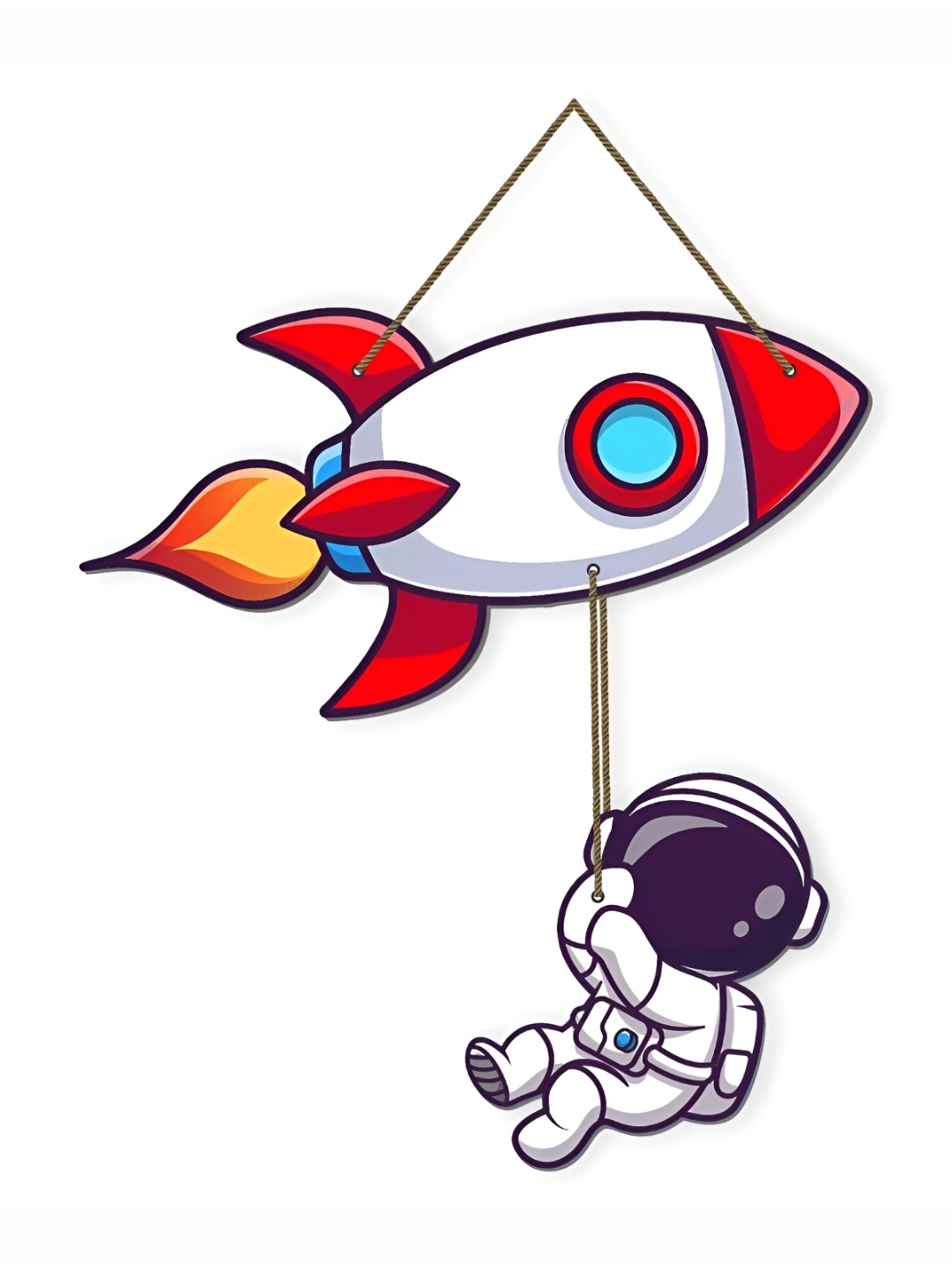 

Webelkart Red & White Premium Wooden Astronaut Wall Hanging