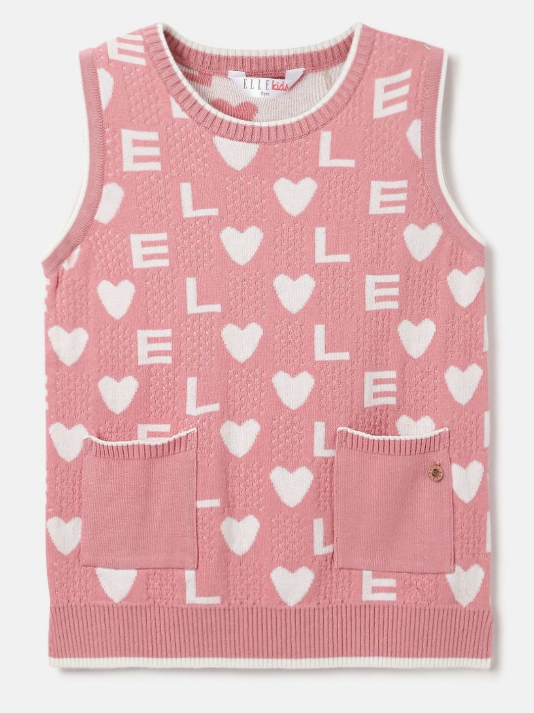

ELLE Girls Printed Pure Cotton Pockets T-shirt, Pink