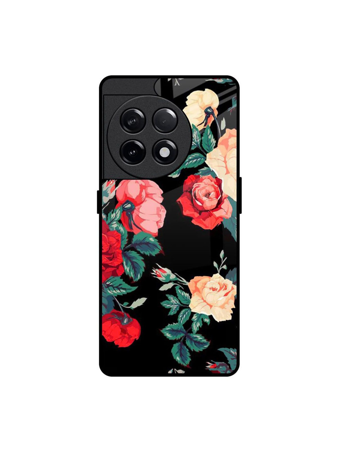 

QRIOH Floral Printed OnePlus 11R 5G Back Case Mobile Accessories, Black