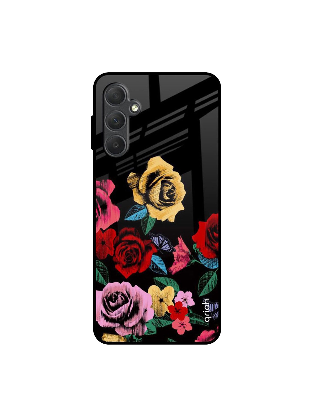 

QRIOH Floral Printed Samsung Galaxy M54 5G Back Case Mobile Accessories, Black
