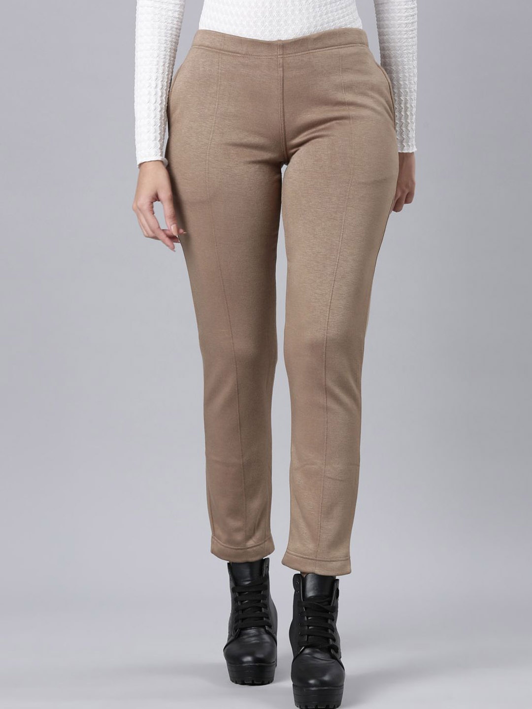 

Go Colors Women Relaxed Tapered Fit Trousers, Khaki