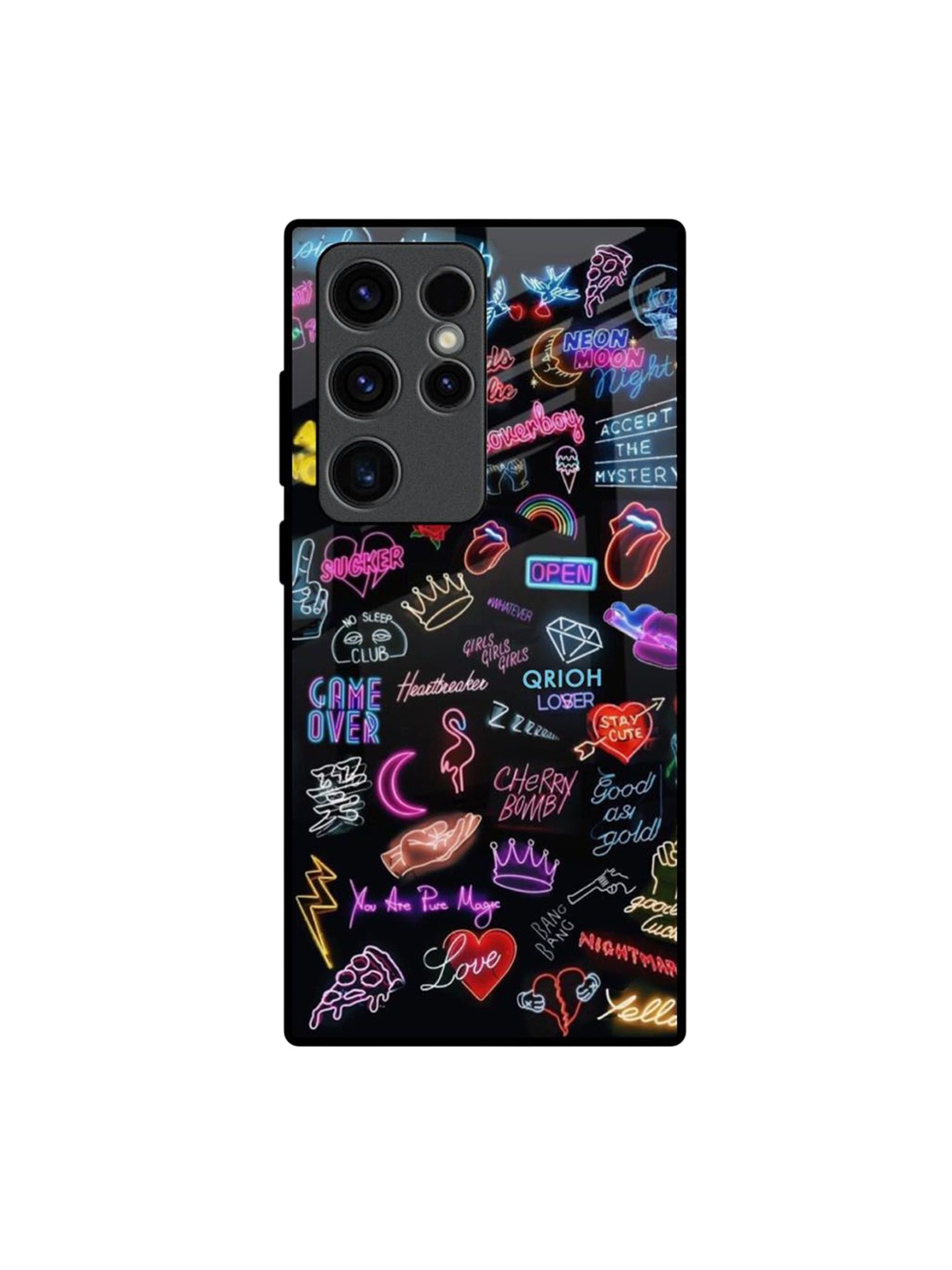 

QRIOH Typography Printed Samsung Galaxy S23 Ultra 5G Back Case Mobile Accessories, Black