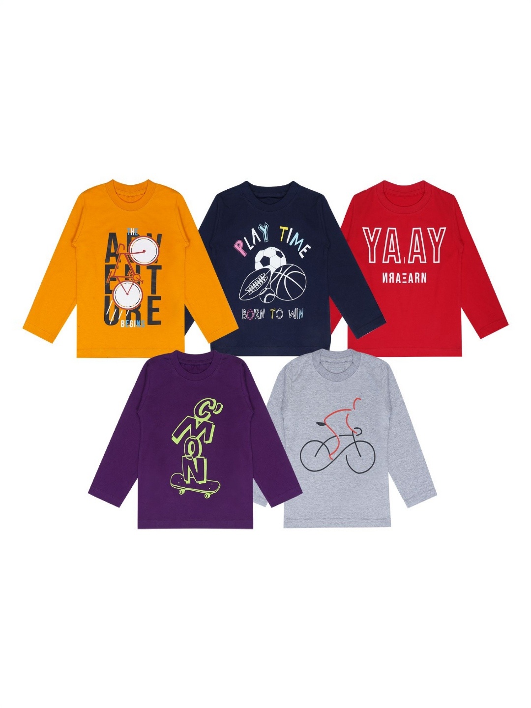 

FAZZA Boys 5 Printed T-shirt, Multi