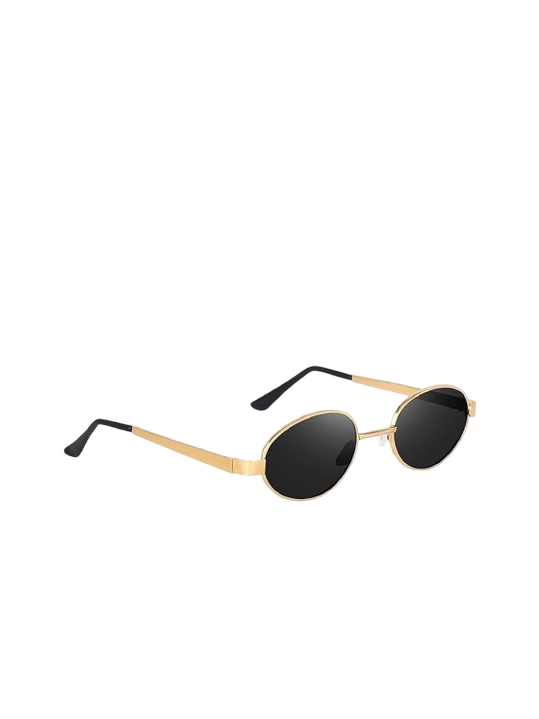 

FUNGLASSES Unisex Oval Sunglasses with UV Protected Lens, Black