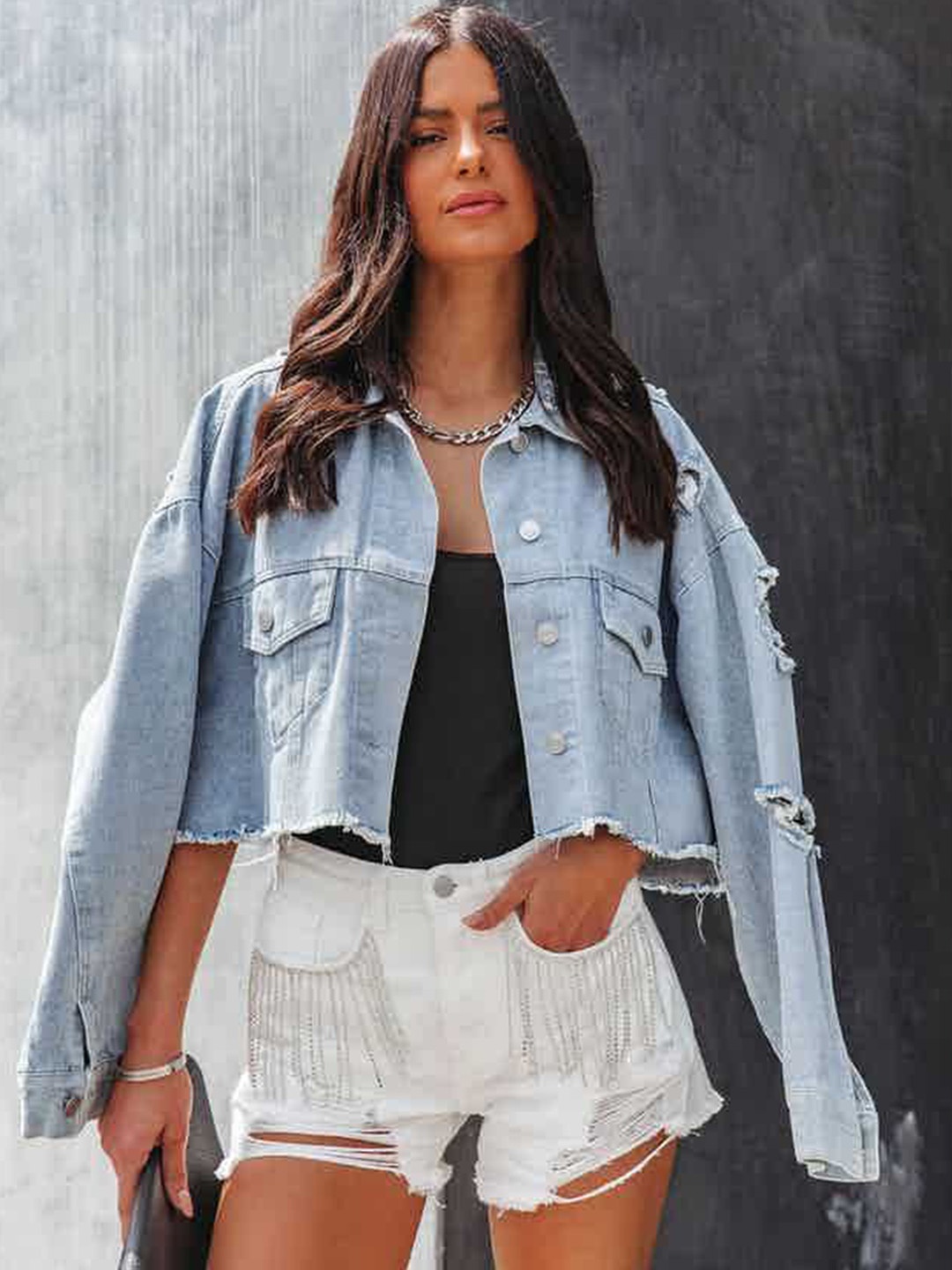 

bebe Women Slim Fit High-Rise Denim Shorts, White