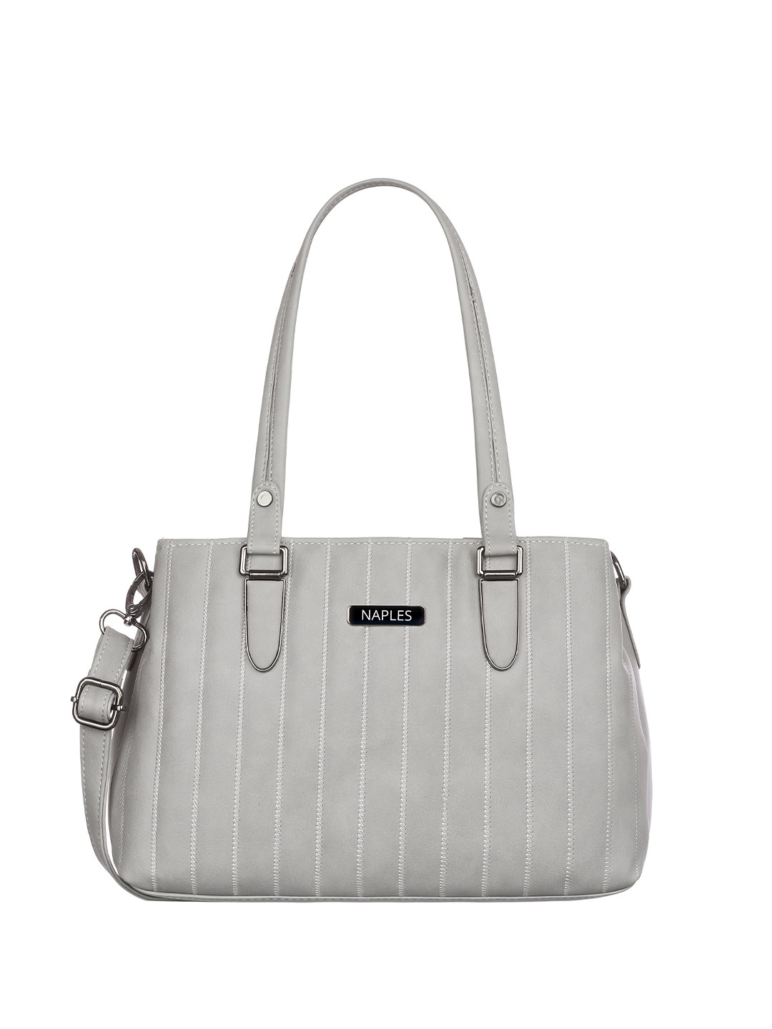 

Naples PU Structured Shoulder Bag, Grey