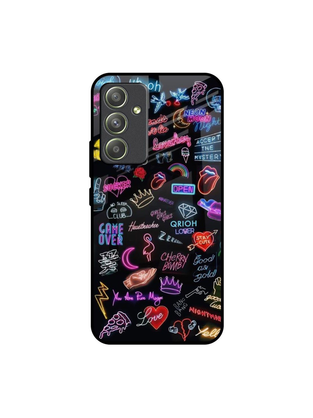 

QRIOH Quirky Printed Samsung Galaxy A54 5G Back Case Mobile Accessories, Black