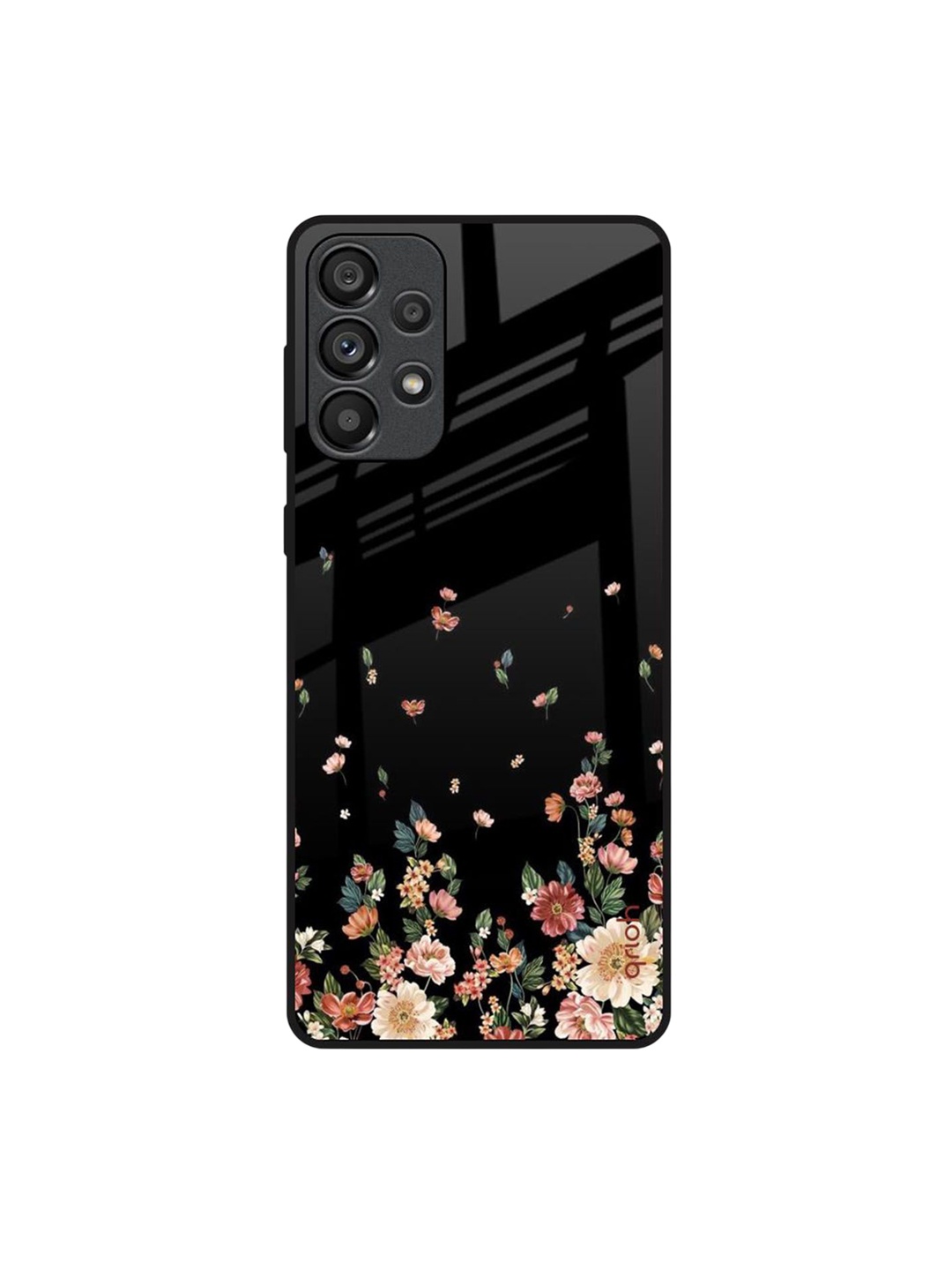 

QRIOH Floral Printed Samsung Galaxy A73 5G Back Case Mobile Accessories, Black