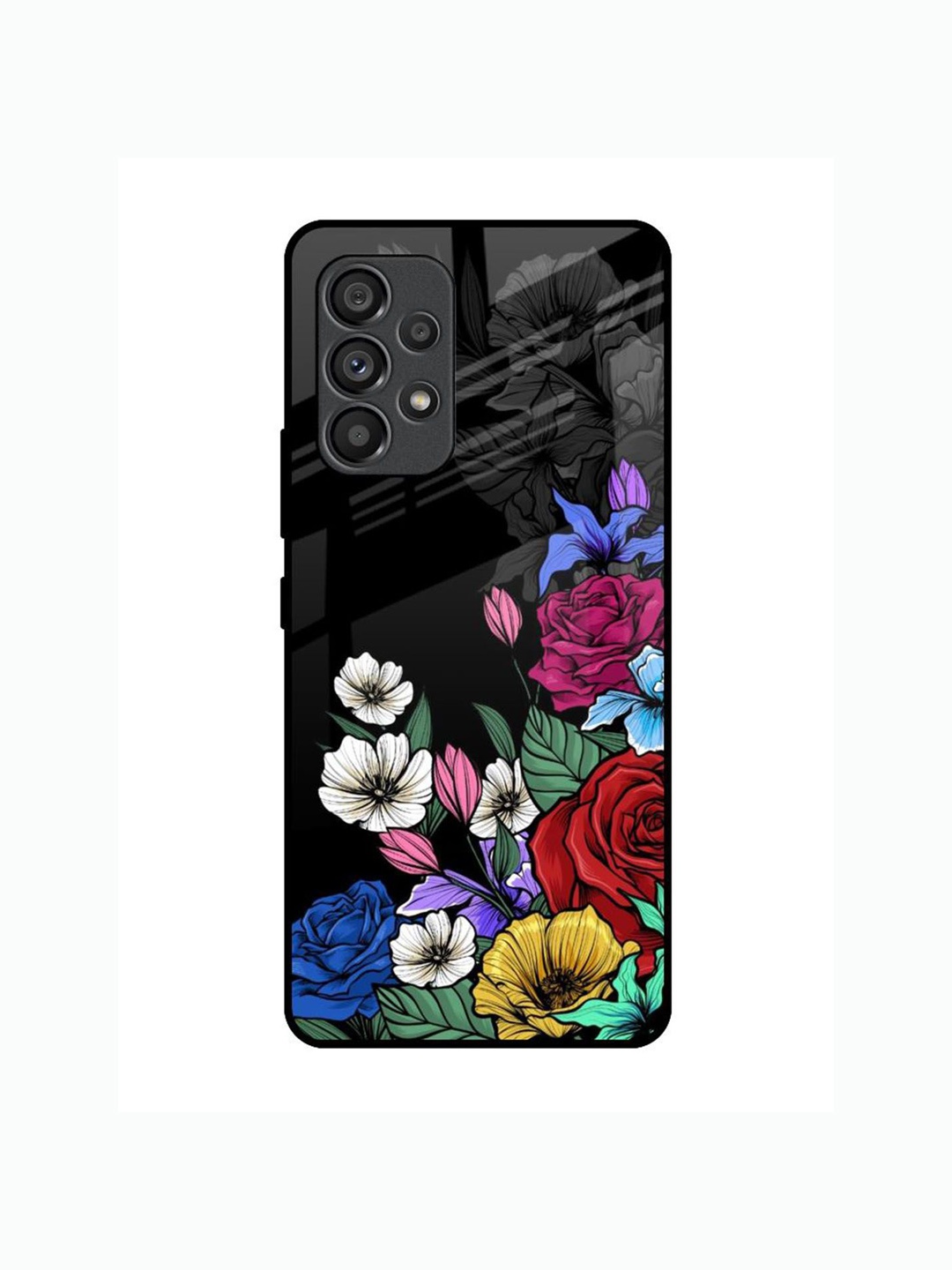 

QRIOH Floral Printed Samsung Galaxy A53 5G Back Case Mobile Accessories, Black