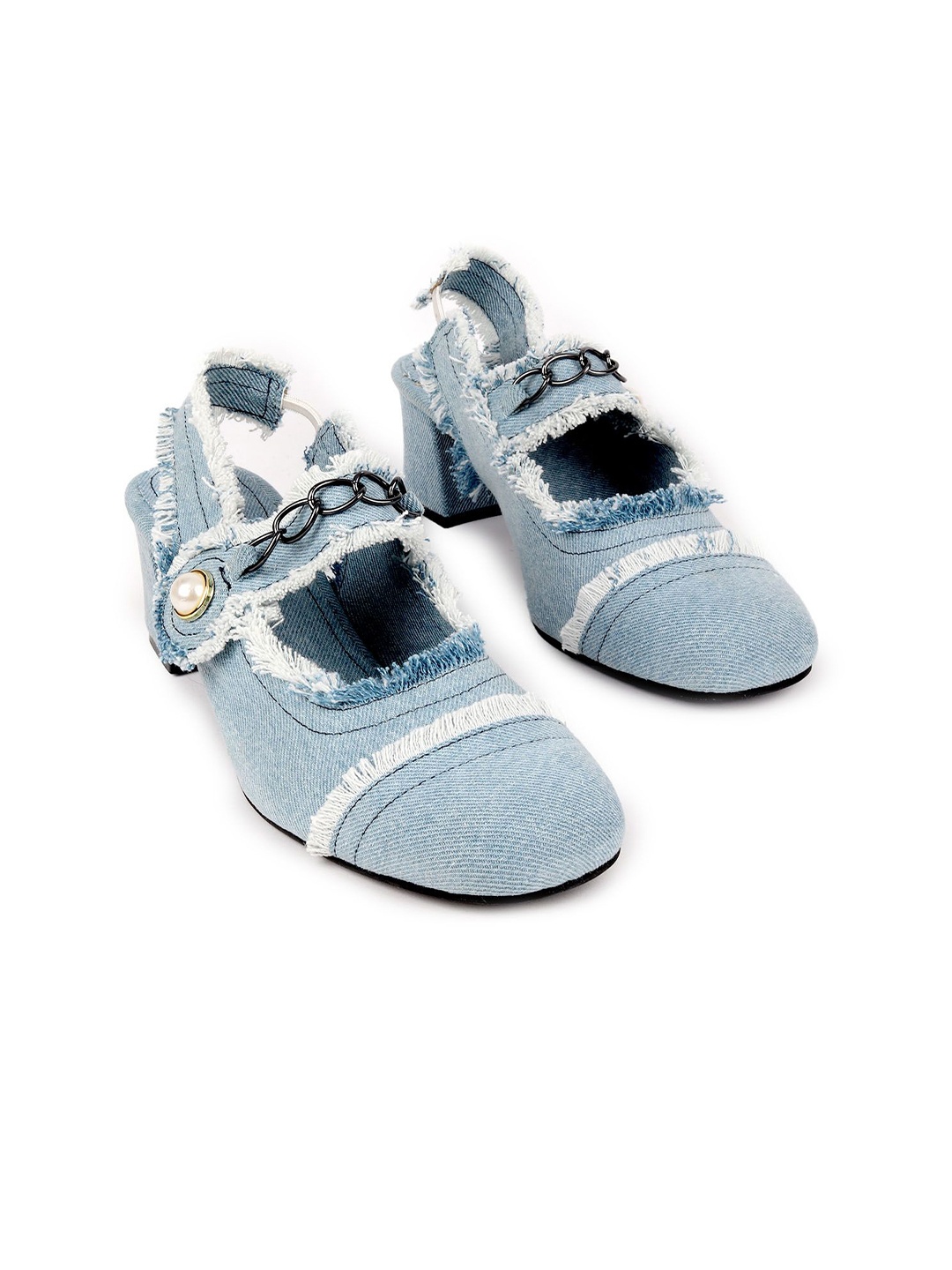 

ODETTE Blue Denim Solid Shoes For Women
