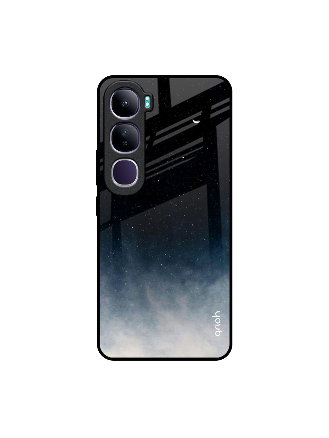 

QRIOH Abstract Printed Vivo Y300 5G Back Case Mobile Accessories, Black