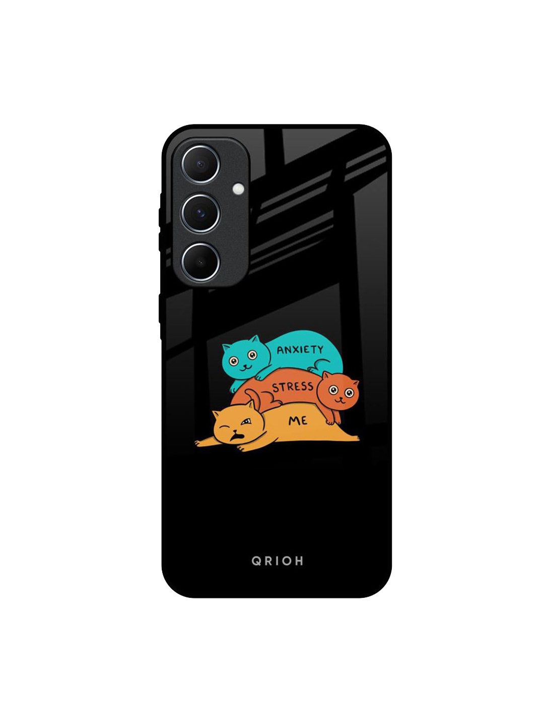 

QRIOH Quirky Printed Samsung Galaxy A55 5G Back Case Mobile Accessories, Black