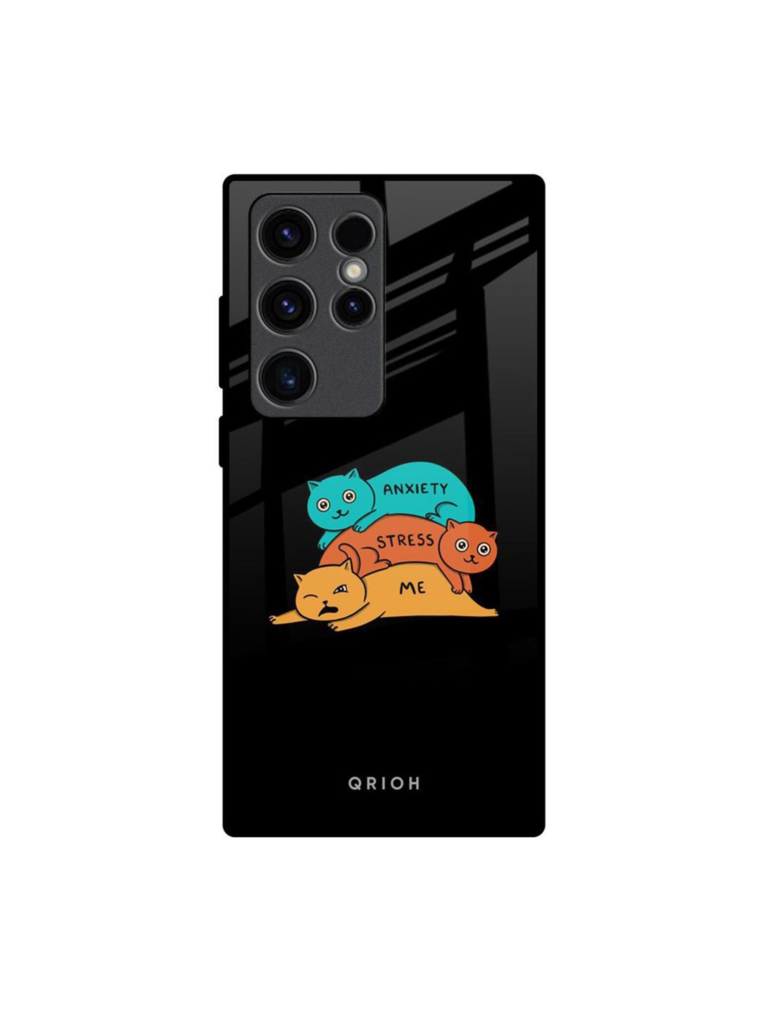 

QRIOH Quirky Printed Samsung Galaxy S23 Ultra 5G Back Case Mobile Accessories, Black