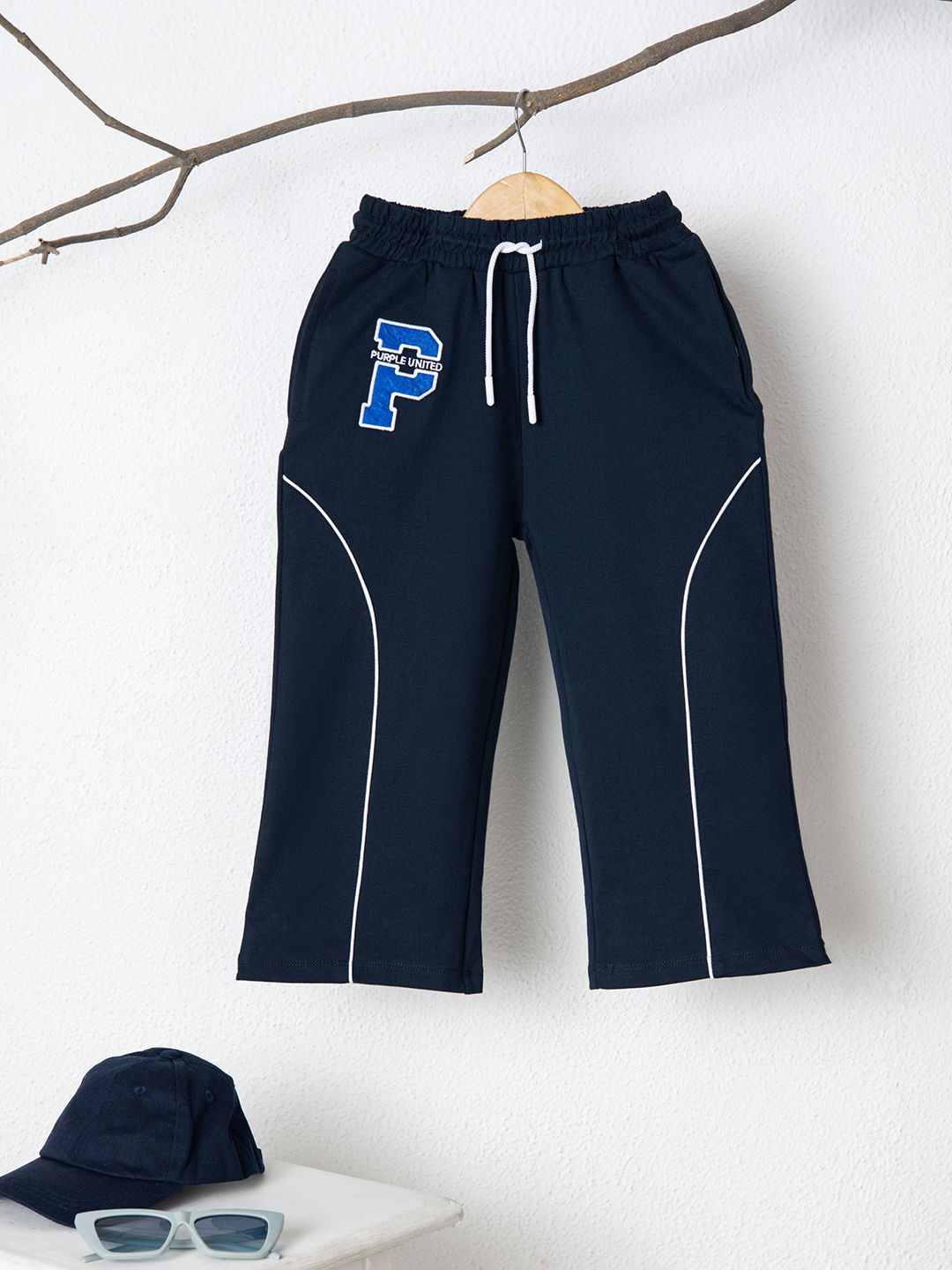 

Purple United Kids Boys Relaxed Fit Mid-Rise Regular Trousers Lower, Navy blue