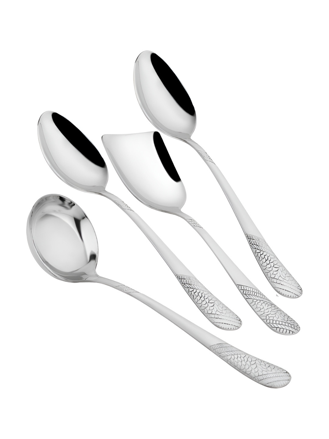 

Parage 4 Pieces Silver-Toned Stainless Steel Serving Spoon