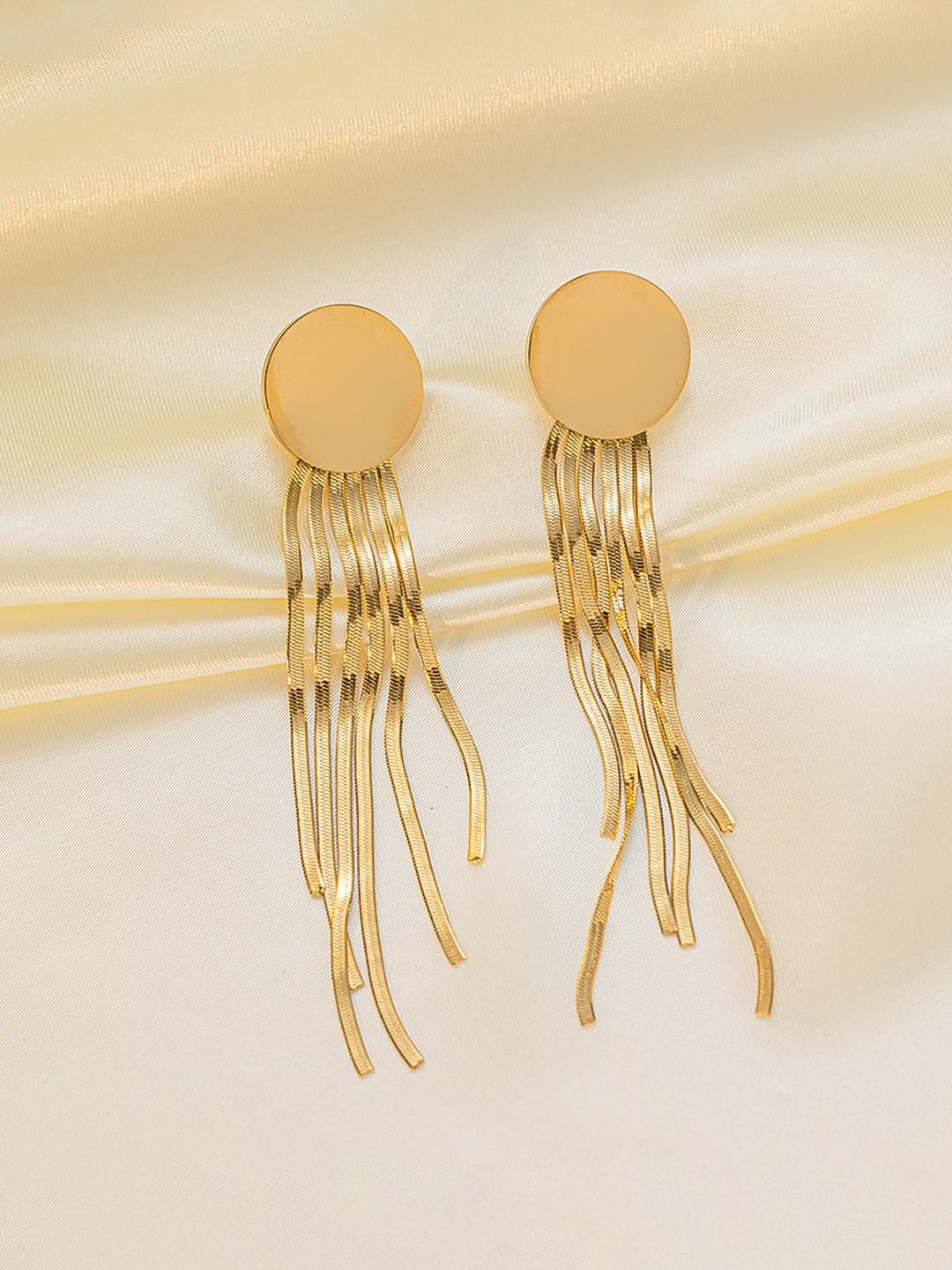 

Jewels Galaxy Stainless Steel Gold-Plated Contemporary Drop Earrings