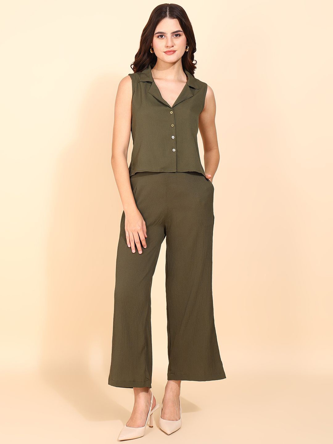 

DressBerry V-Neck Waistcoat With Trousers, Olive