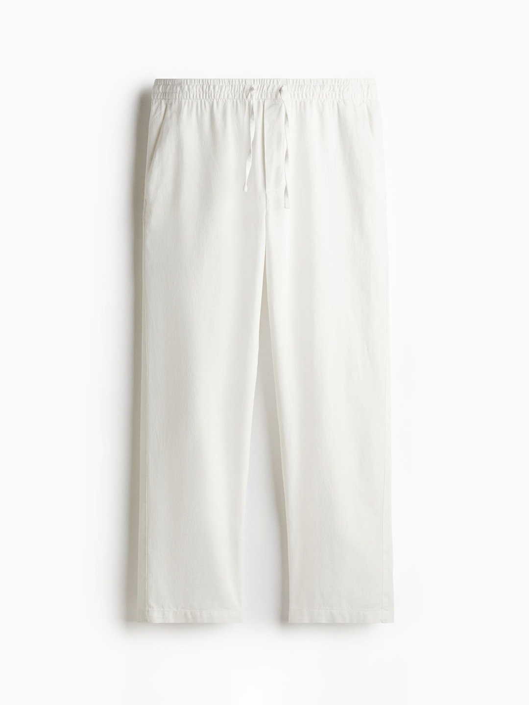 

H&M Men Relaxed Fit Linen Trousers, White