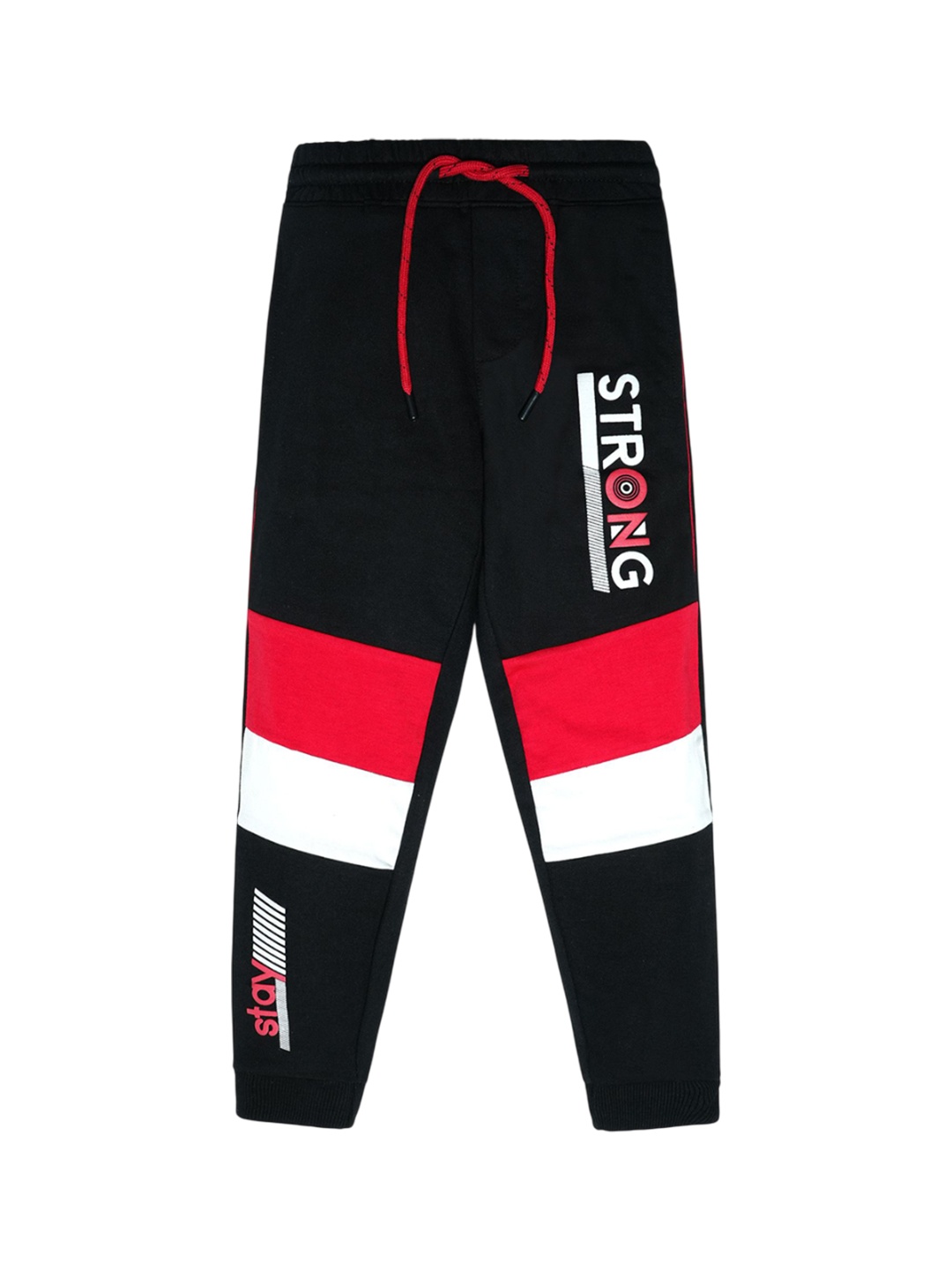 

Nino Togs Boys Typographic Printed Cotton Joggers, Black