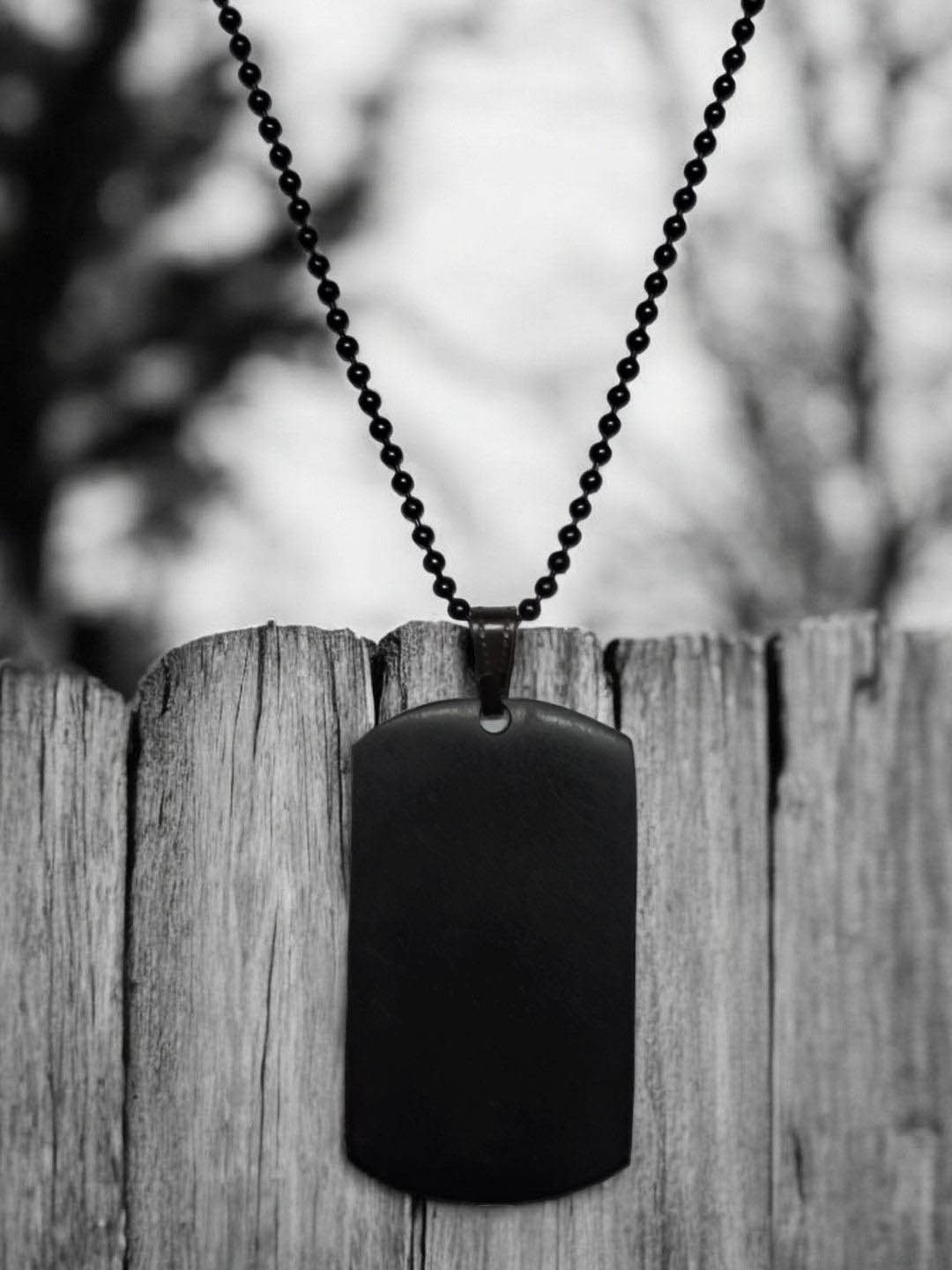 

The Roadster Lifestyle Co. Men Stainless Steel Square Pendant With Chain, Black