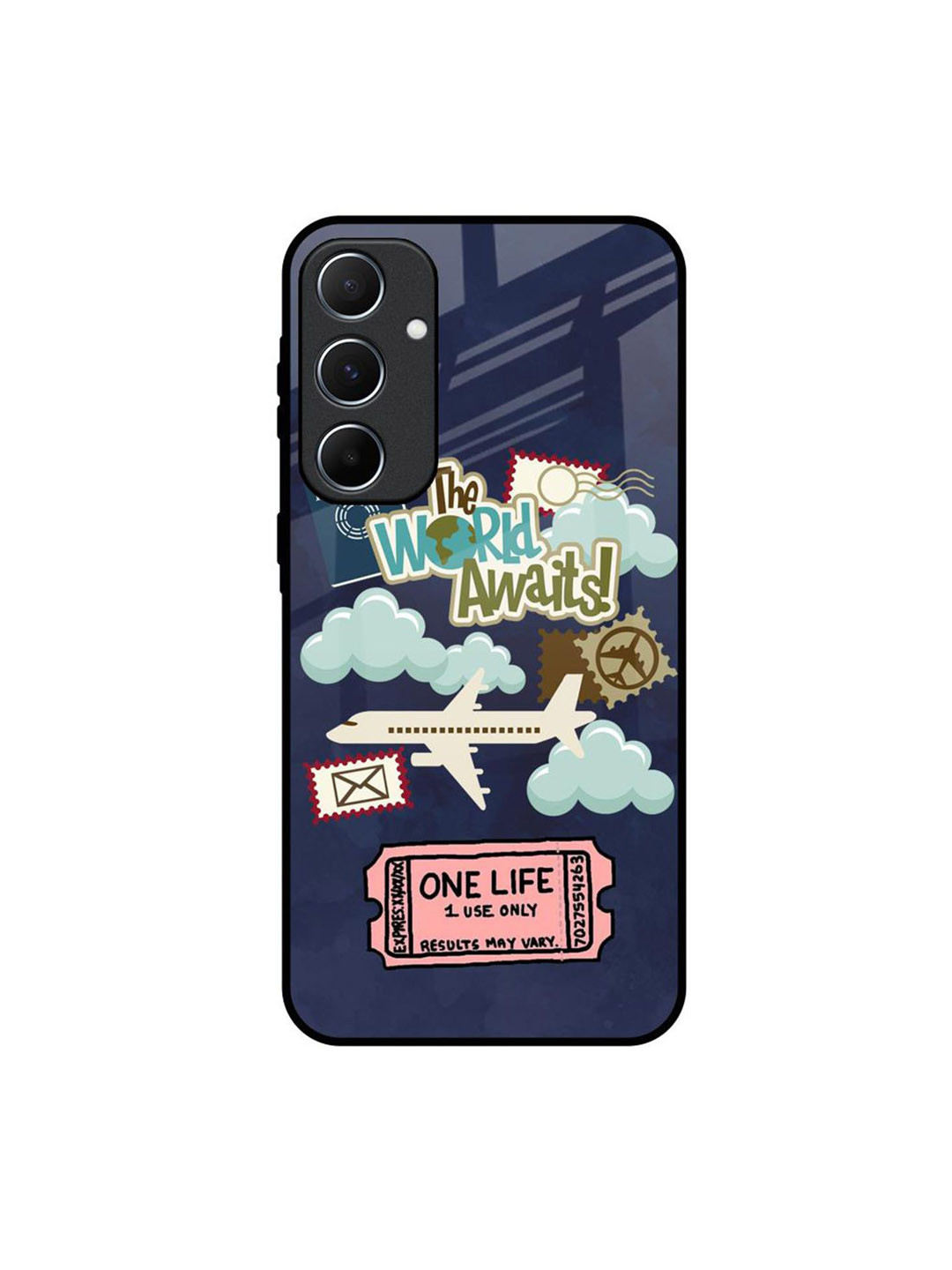 

QRIOH Typography Printed Samsung Galaxy A55 5G Back Case Mobile Accessories, Navy blue