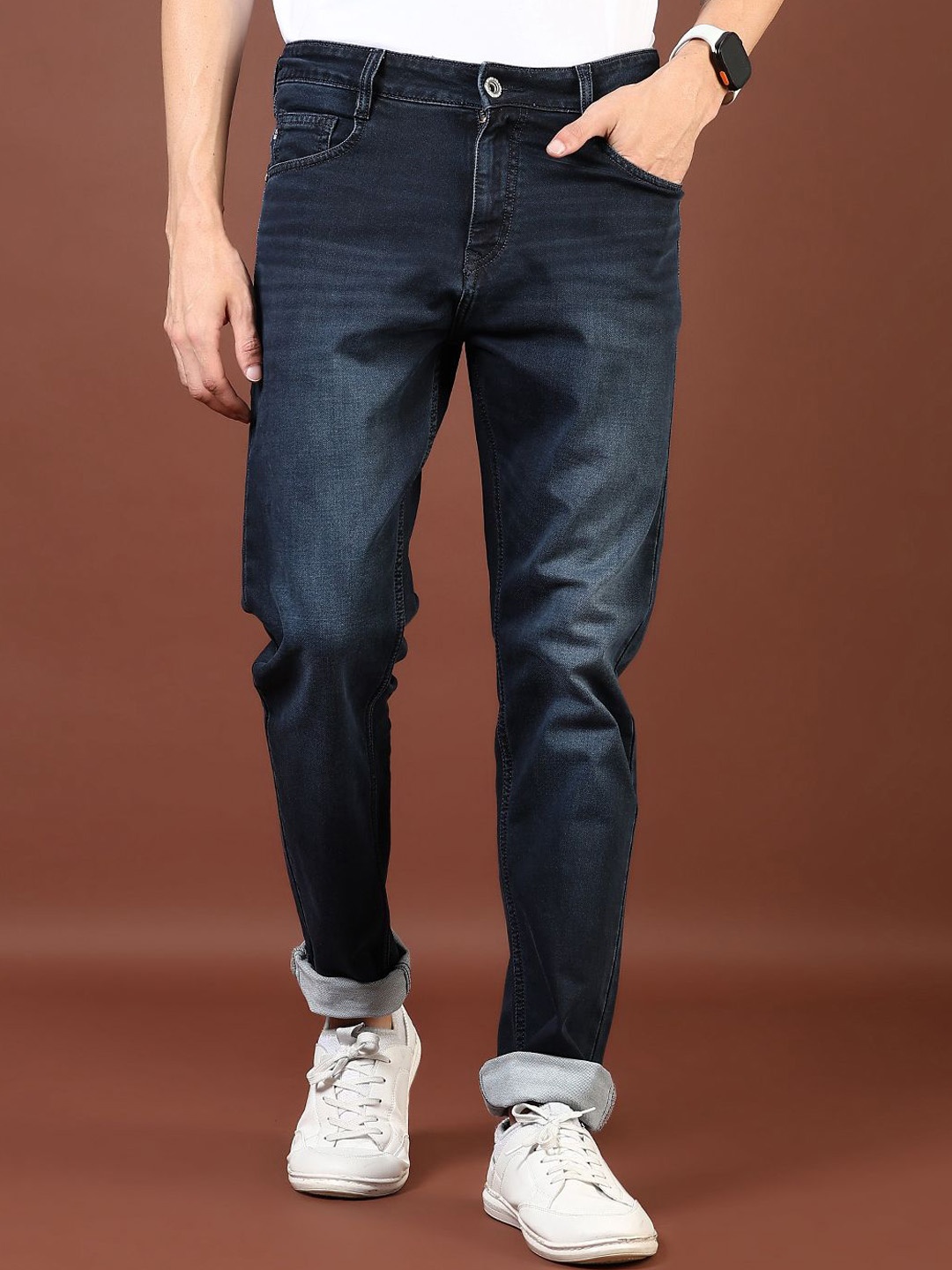 

V-Mart Men Cotton Light Fade Jeans, Blue
