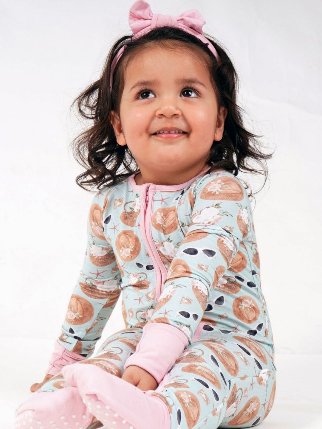 

THE PLUSH CLUB Infants Printed Rompers, Blue