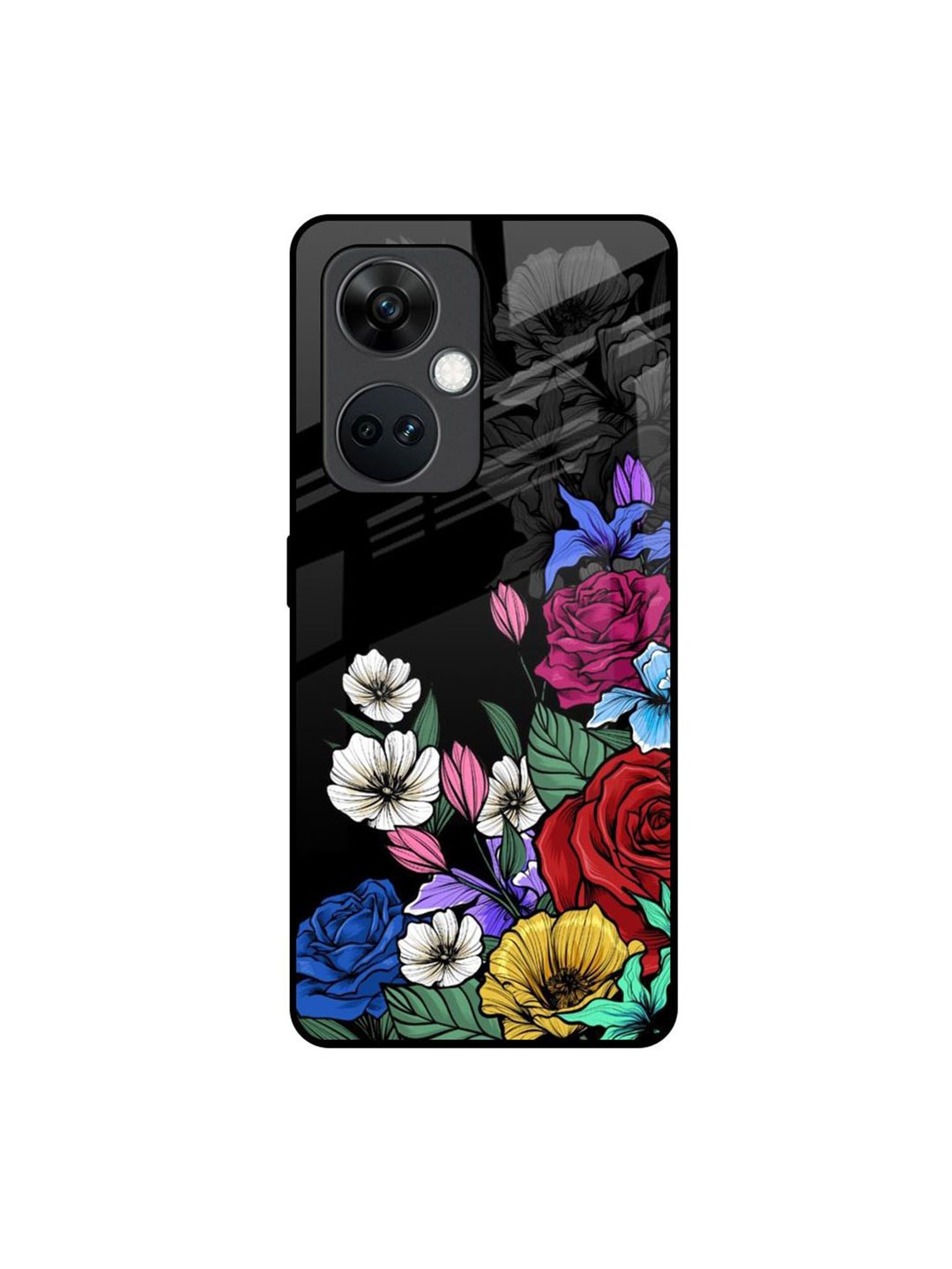

QRIOH Floral Printed OnePlus Nord CE 3 5G Back Case Mobile Accessories, Black