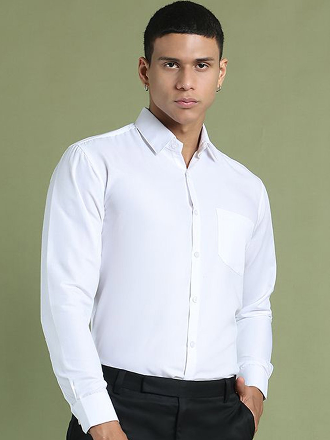 

Indian Needle Men Classic Opaque Formal Shirt, White