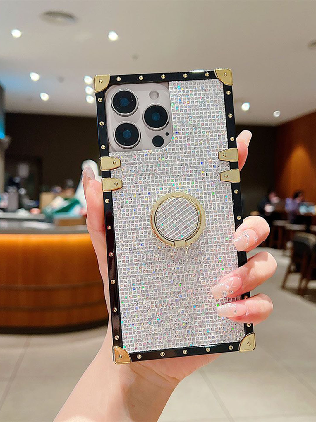 

Luxury Kase Quirky Printed iPhone 16 Pro Back Case Mobile Accessories, White