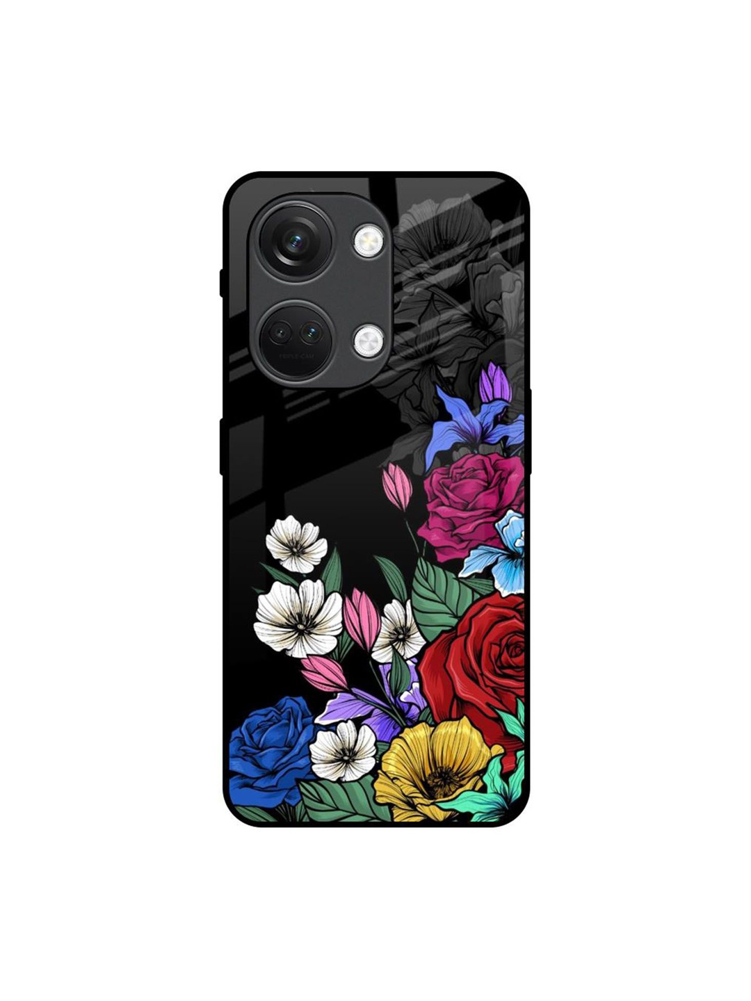 

QRIOH Floral Printed OnePlus Nord 3 5G Back Case Mobile Accessories, Black