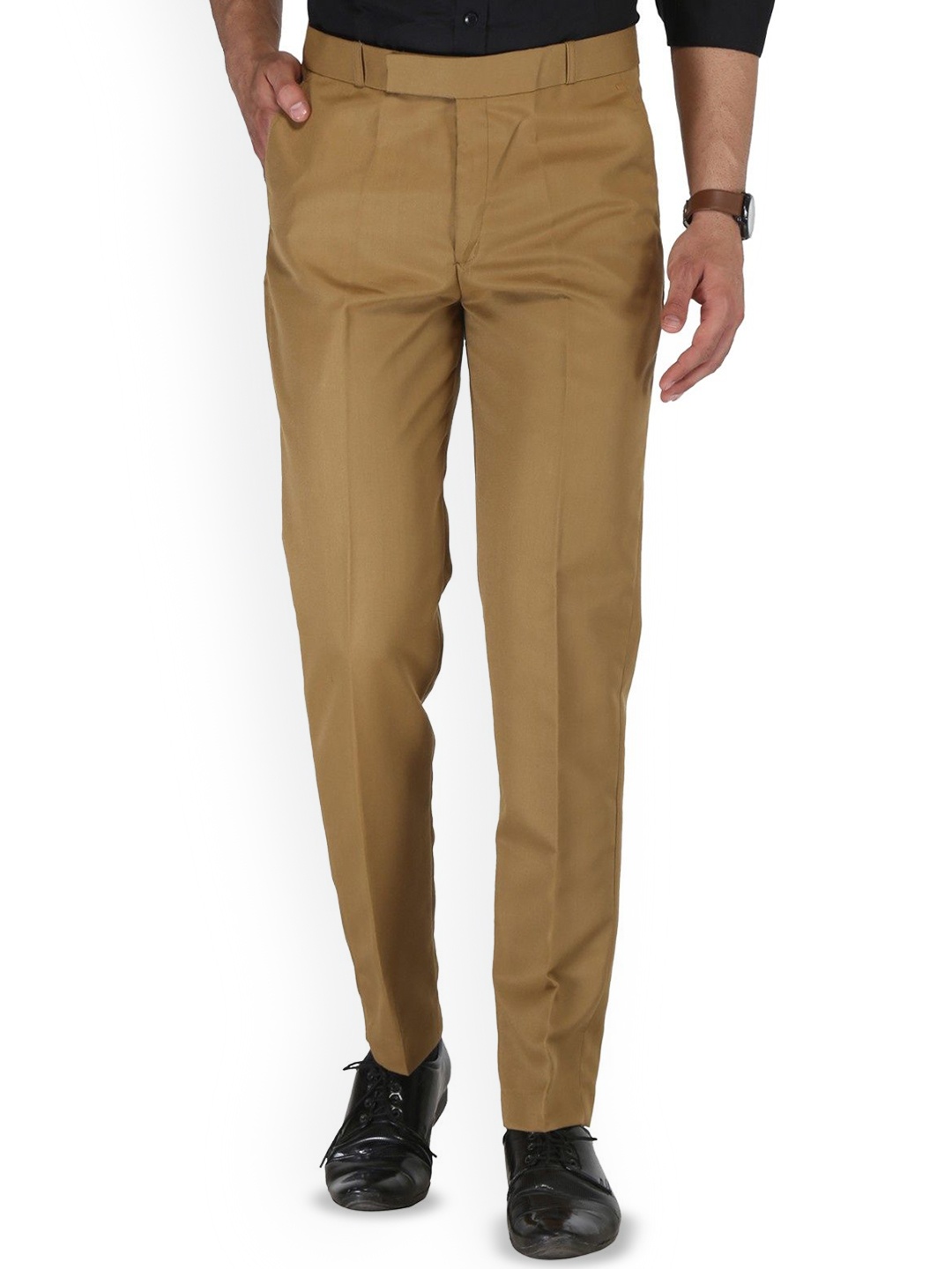 

KANU FASHION Men Comfort Slim Fit Formal Trousers, Gold