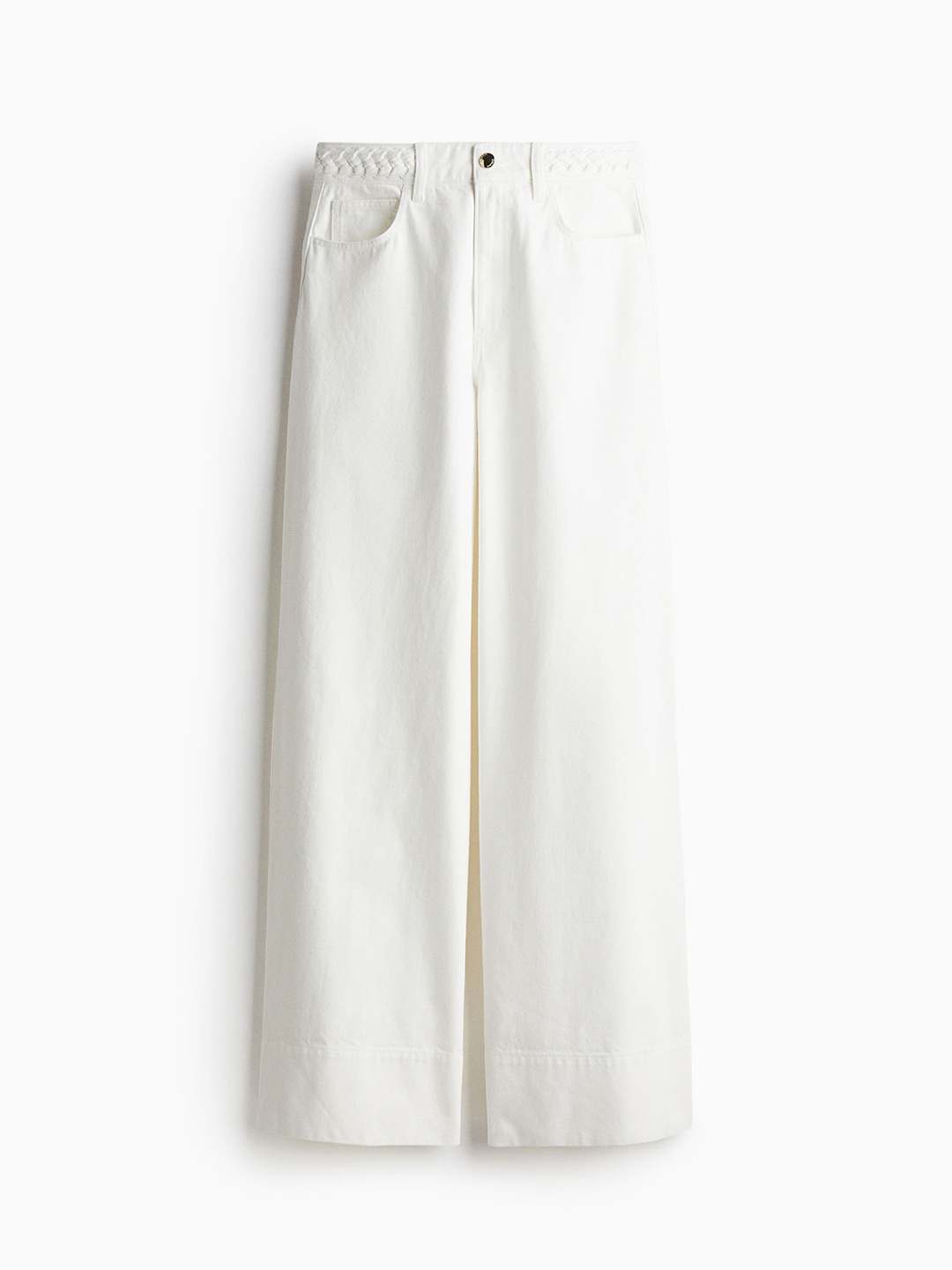 

H&M Women Wide High Jeans, White