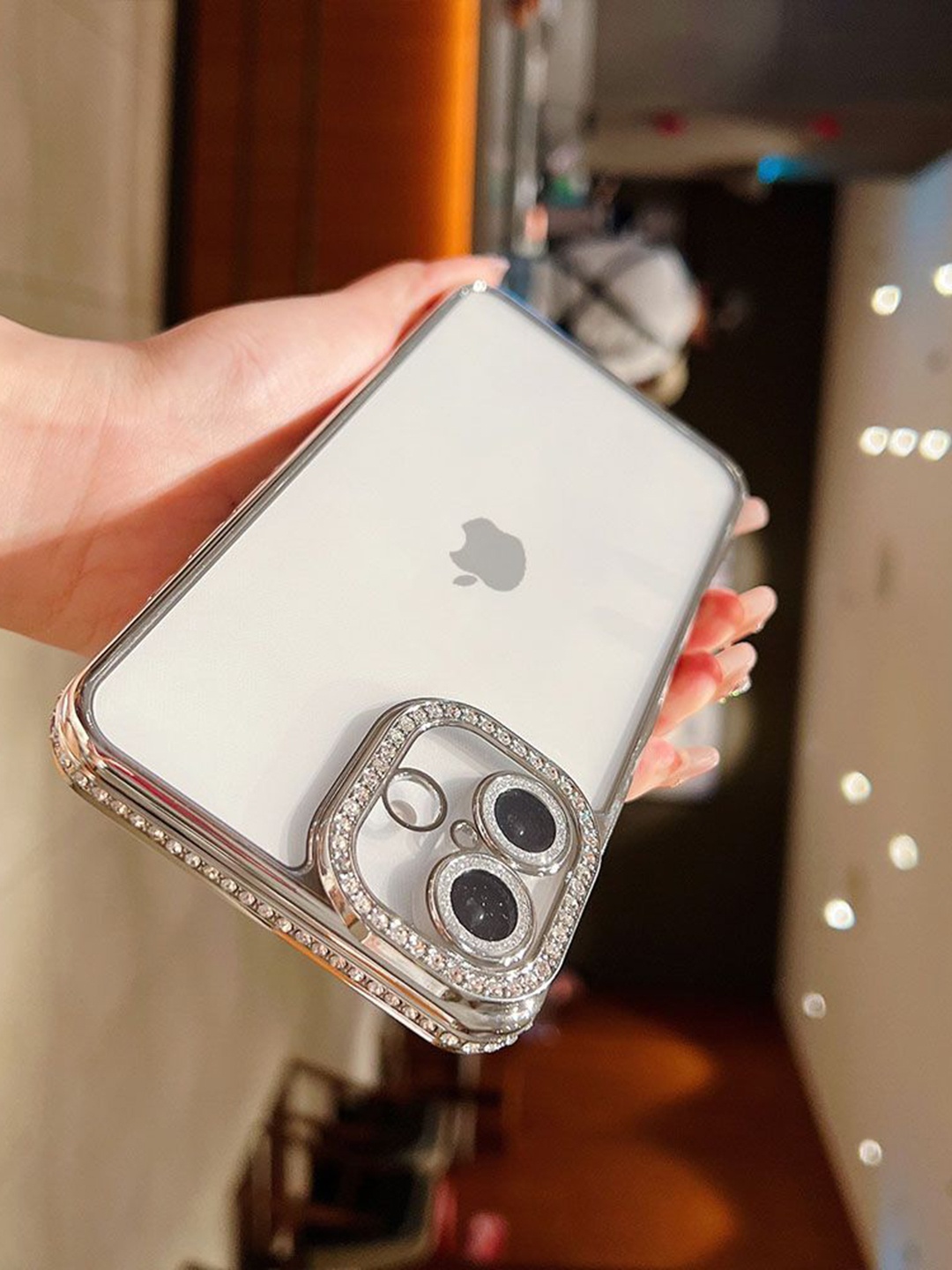 

Luxury Kase Solid Printed iPhone 16 Plus Back Case Mobile Accessories, Transparent