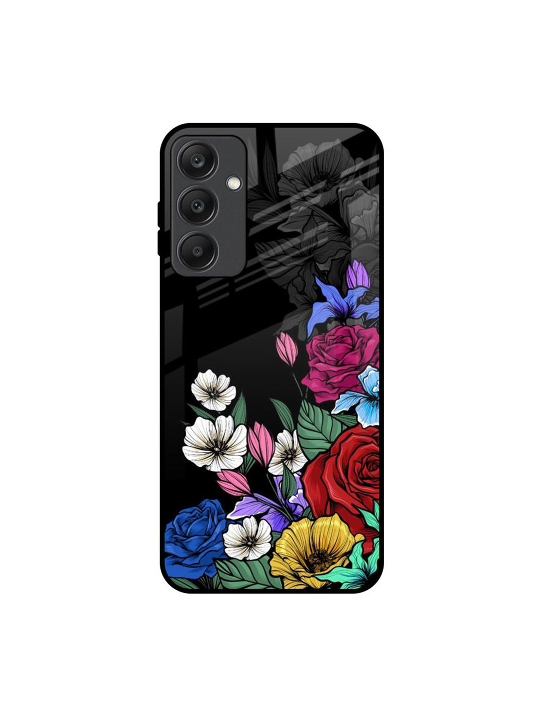 

QRIOH Floral Printed Samsung Galaxy A25 5G Back Case Mobile Accessories, Black