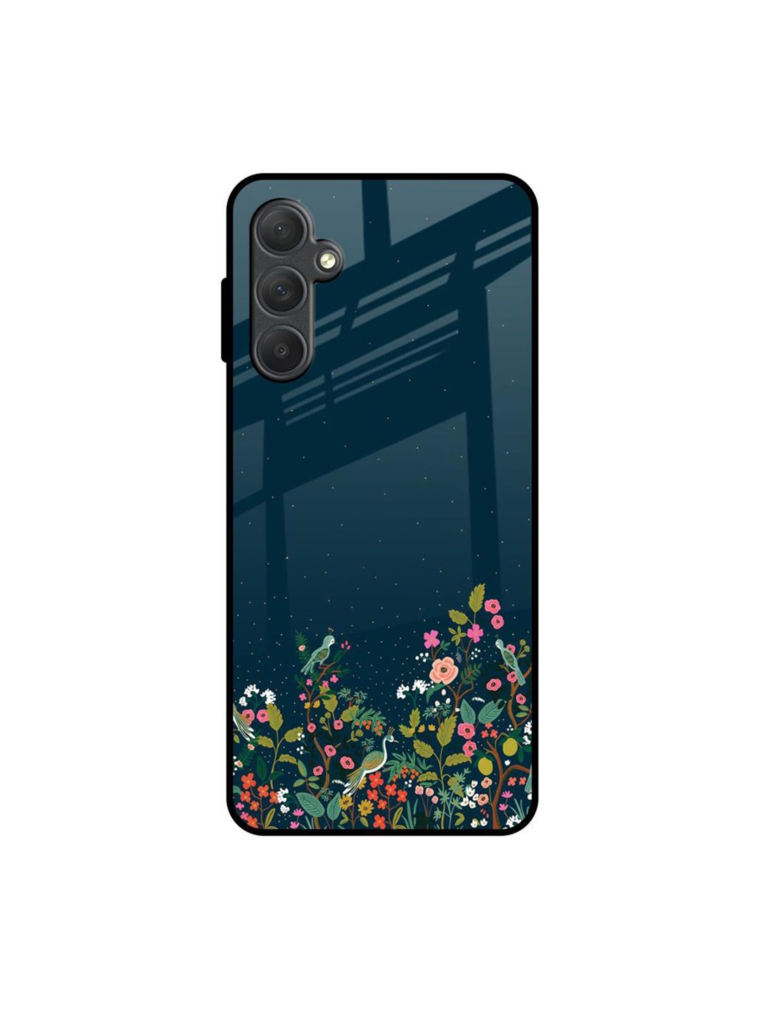 

QRIOH Floral Printed Samsung Galaxy M54 5G Back Case Mobile Accessories, Navy blue