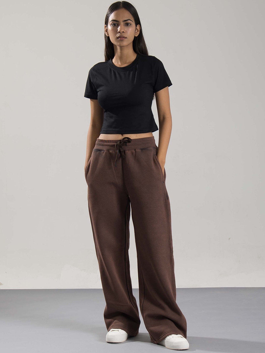 

ONEWAY Women Mid Rise Track Pants, Brown