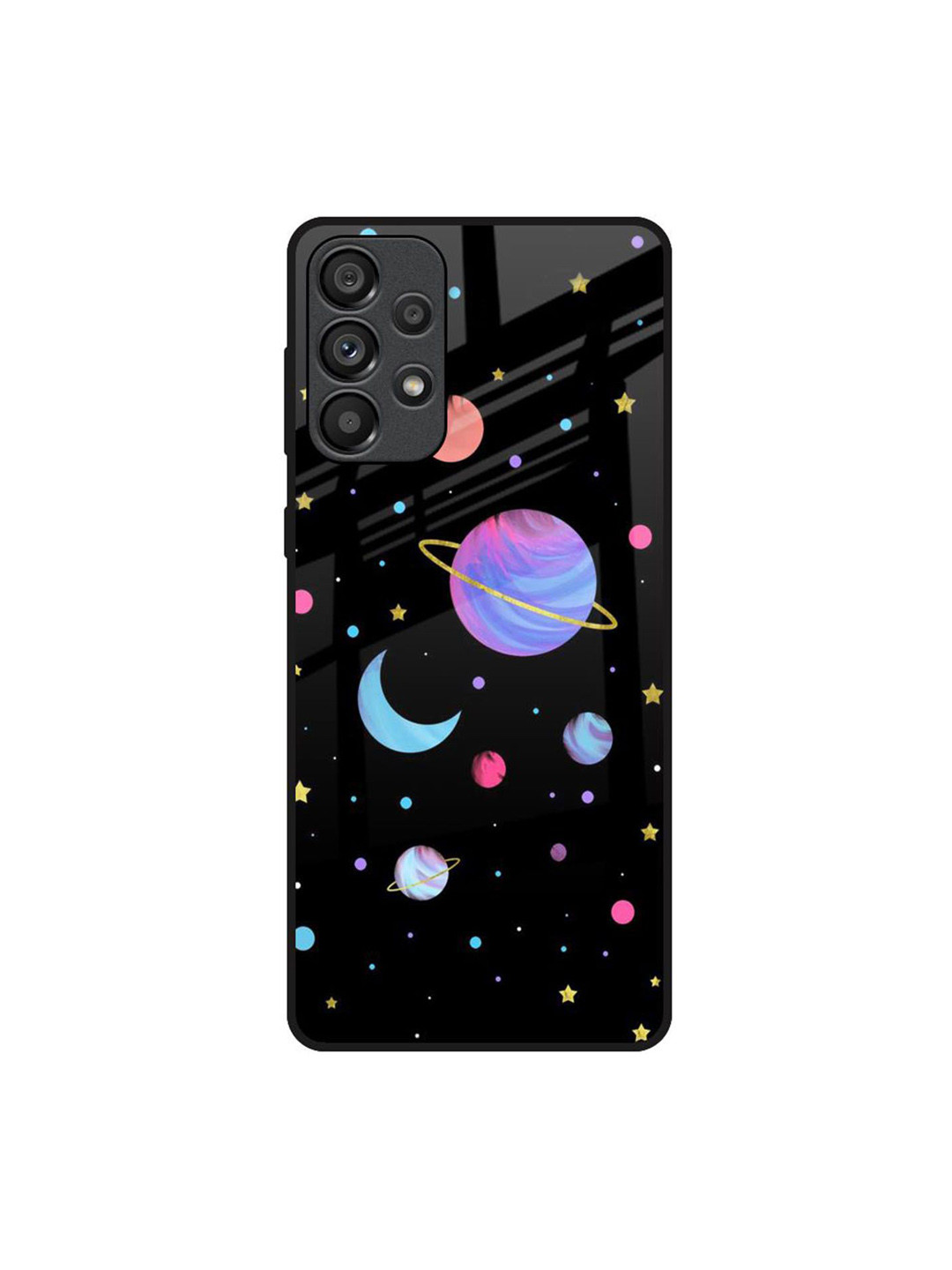 

QRIOH Quirky Printed Samsung Galaxy A73 5G Back Case Mobile Accessories, Black