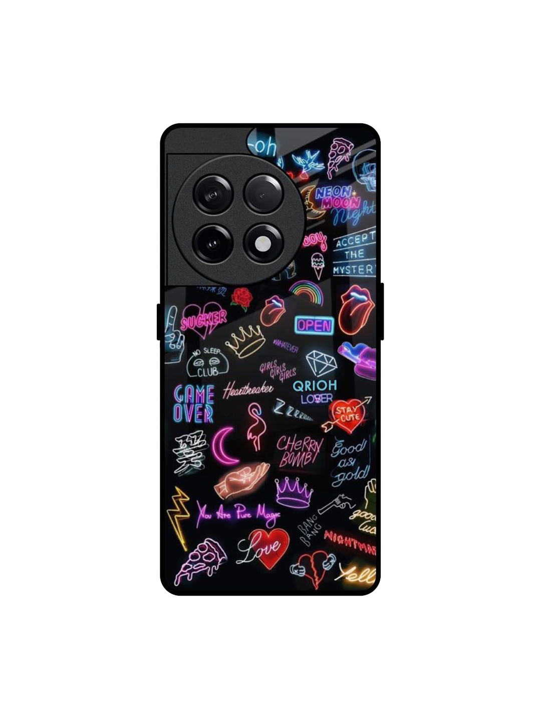 

QRIOH Typography Printed OnePlus 11R 5G Back Case Mobile Accessories, Black