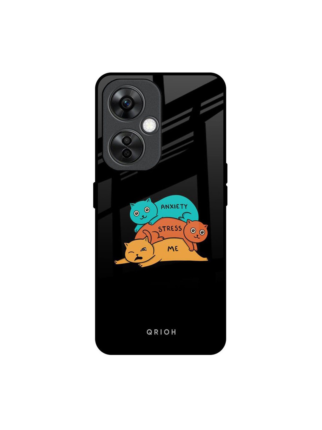 

QRIOH Quirky Printed OnePlus Nord CE 3 Lite 5G Back Case Mobile Accessories, Black