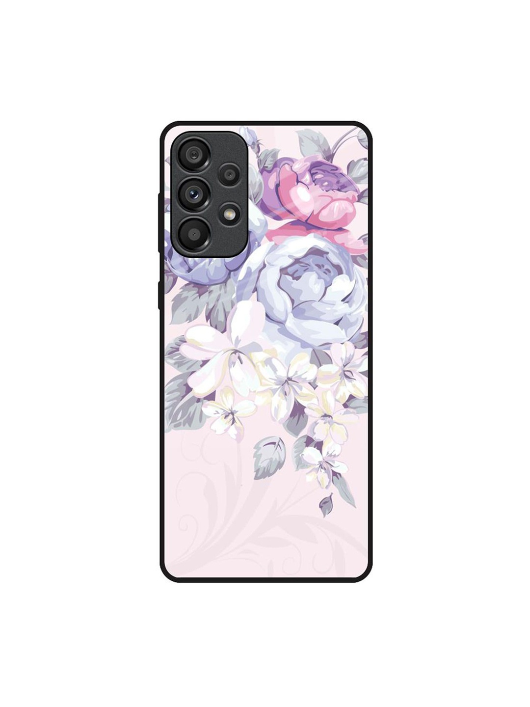 

QRIOH Floral Printed Samsung Galaxy A73 5G Back Case Mobile Accessories, Pink