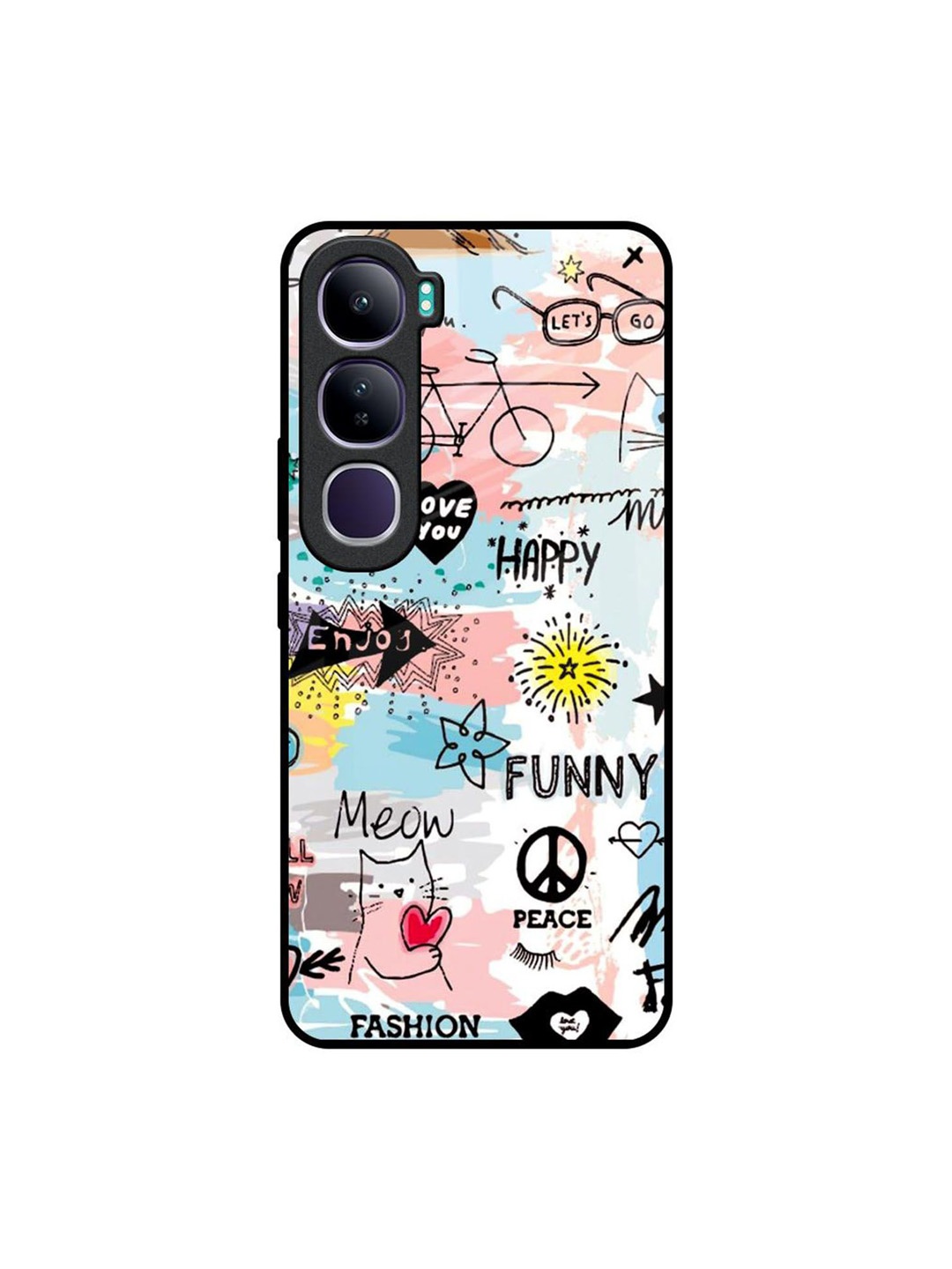 

QRIOH Typography Printed Vivo Y300 5G Back Case Mobile Accessories, Multi
