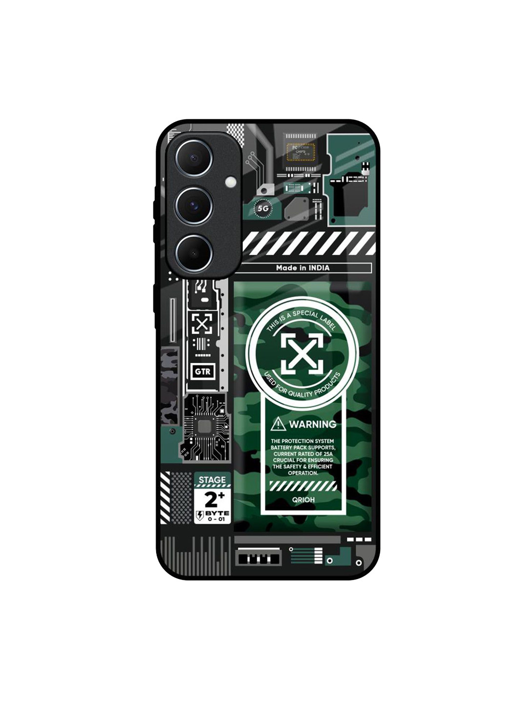 

QRIOH Typography Printed Samsung Galaxy A55 5G Back Case Mobile Accessories, Green