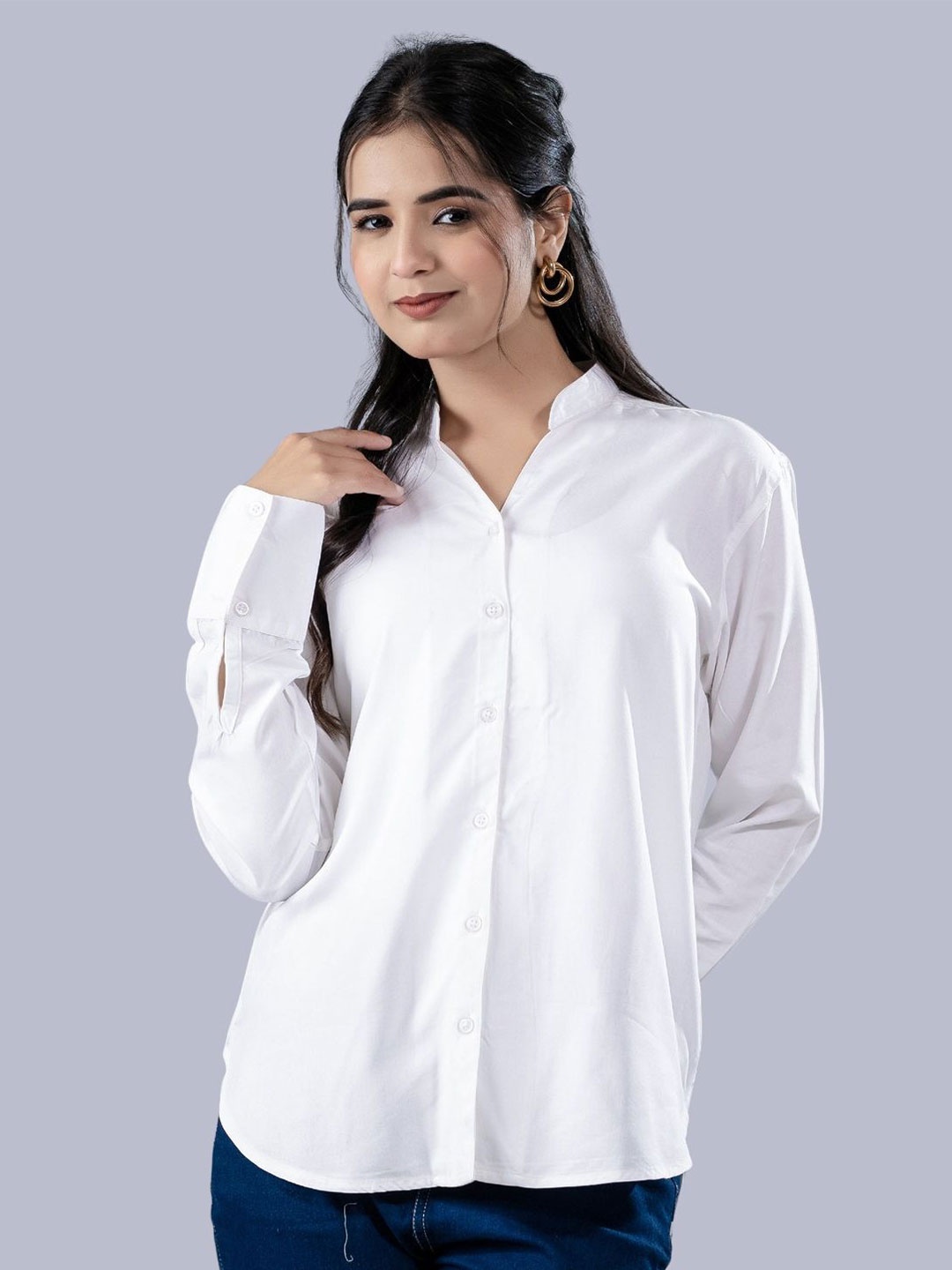 

GiftyBasket Women Opaque Casual Shirt, White