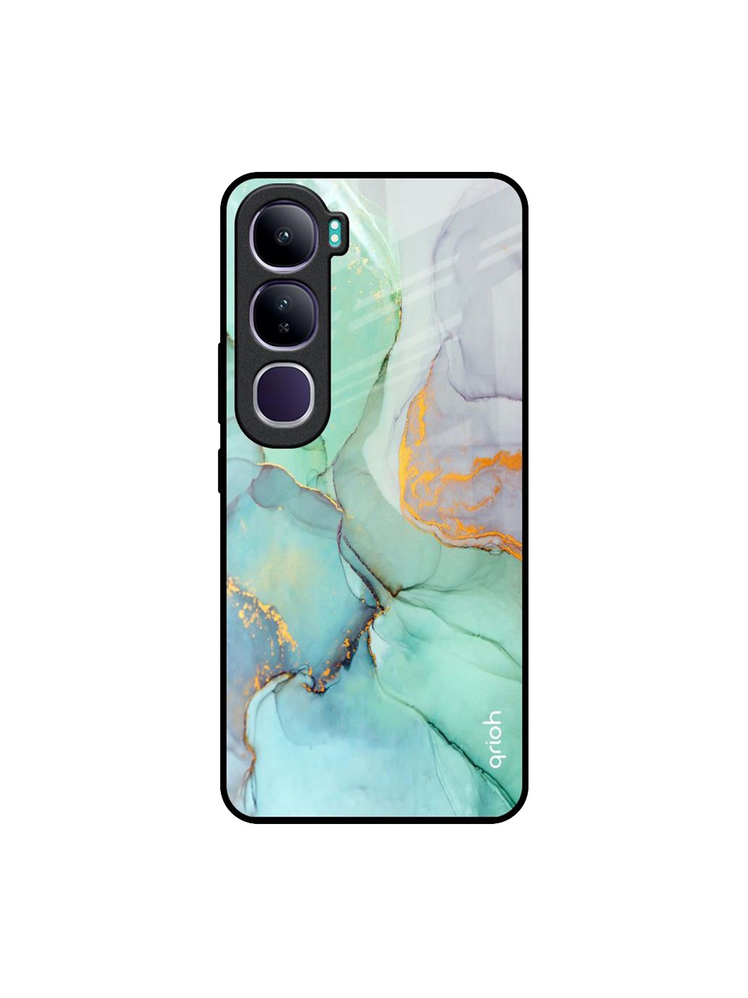 

QRIOH Abstract Printed Vivo Y300 5G Back Case Mobile Accessories, Green