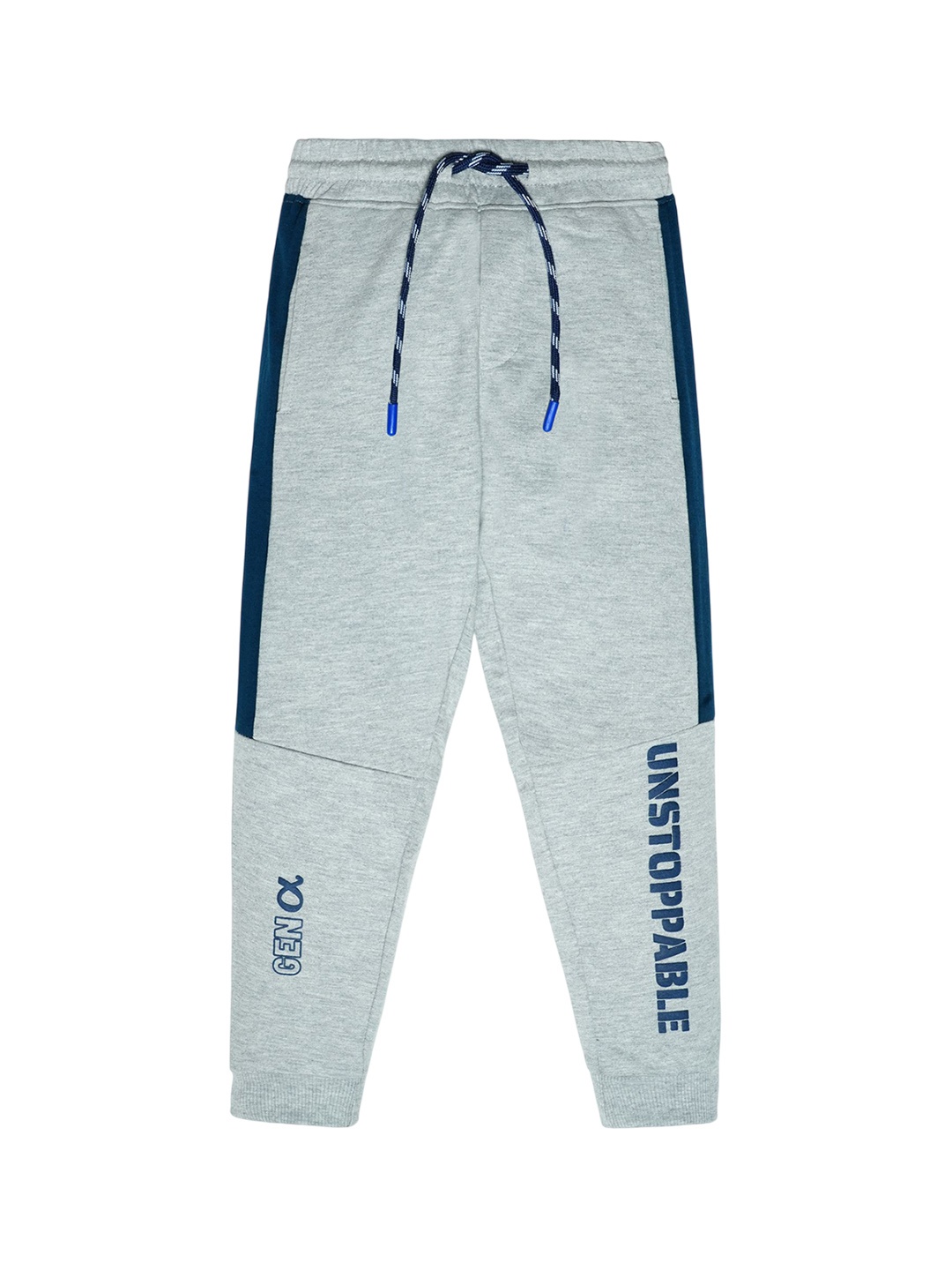 

Nino Togs Boys Typographic Printed Cotton Joggers, Grey
