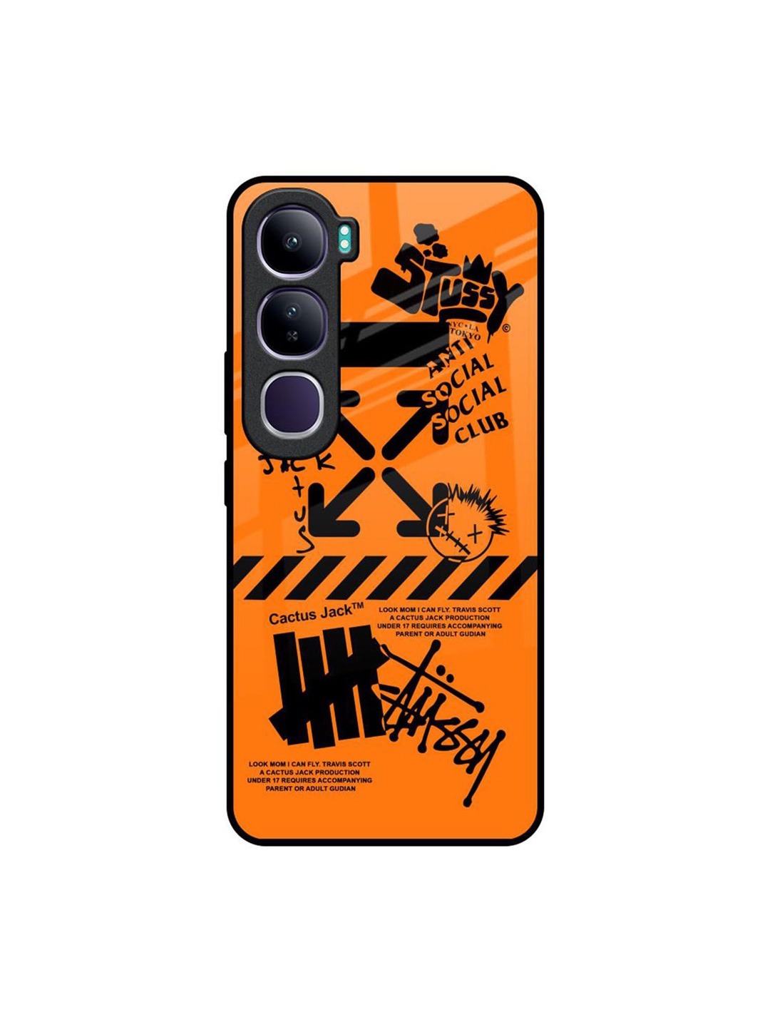 

QRIOH Typography Printed Vivo Y300 5G Back Case Mobile Accessories, Orange