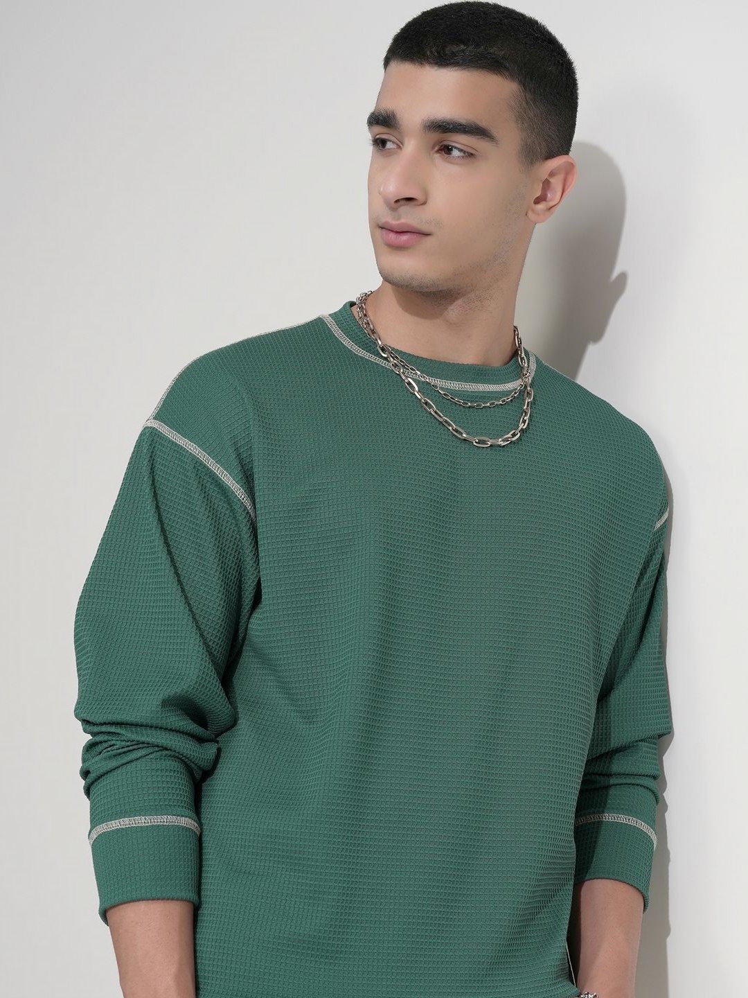 

HIGHLANDER Men Drop-Shoulder Sleeves T-shirt, Teal