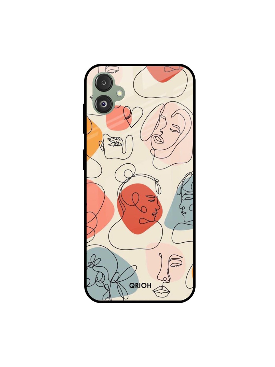 

QRIOH Abstract Printed Samsung Galaxy F14 5G Back Case Mobile Accessories, Beige